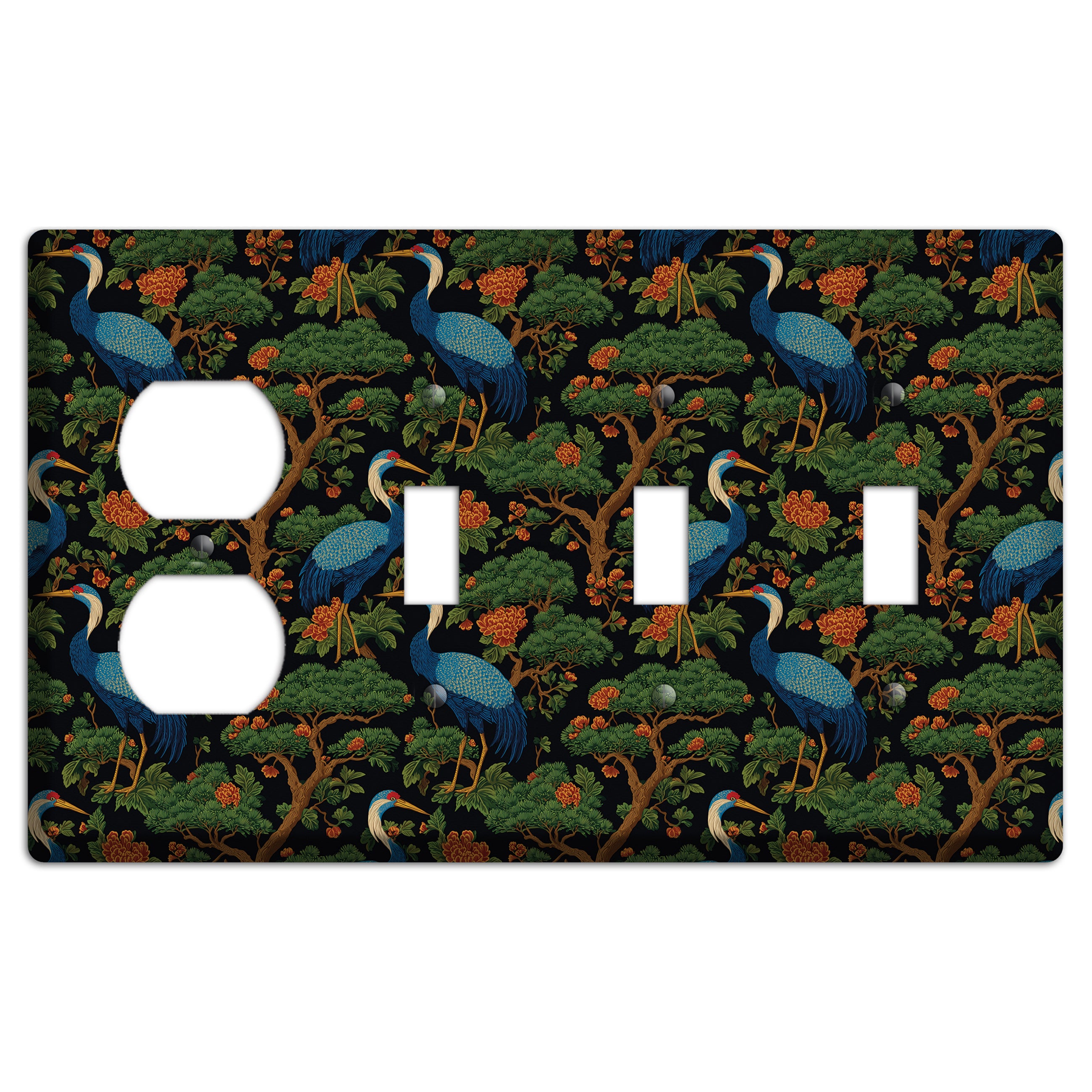Cobalt Pine Vigil Duplex / 3 Toggle Wallplate