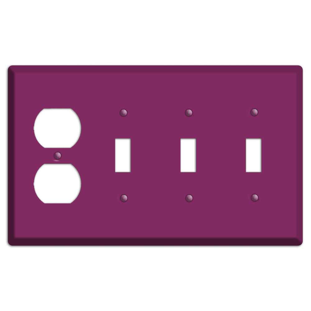 Baxter Plum Wine Duplex / 3 Toggle Wallplate