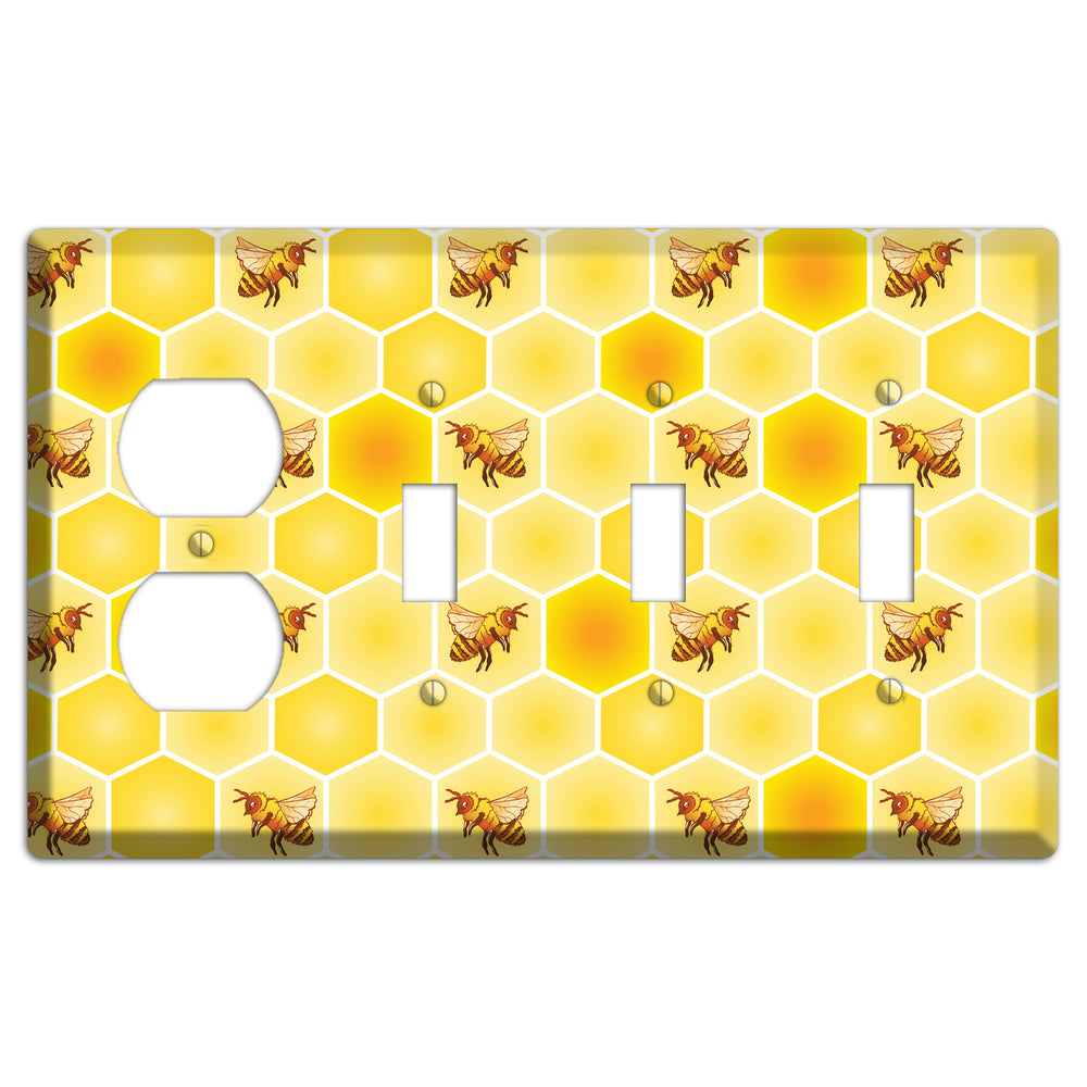 Honeycomb Colony Duplex / 3 Toggle Wallplate