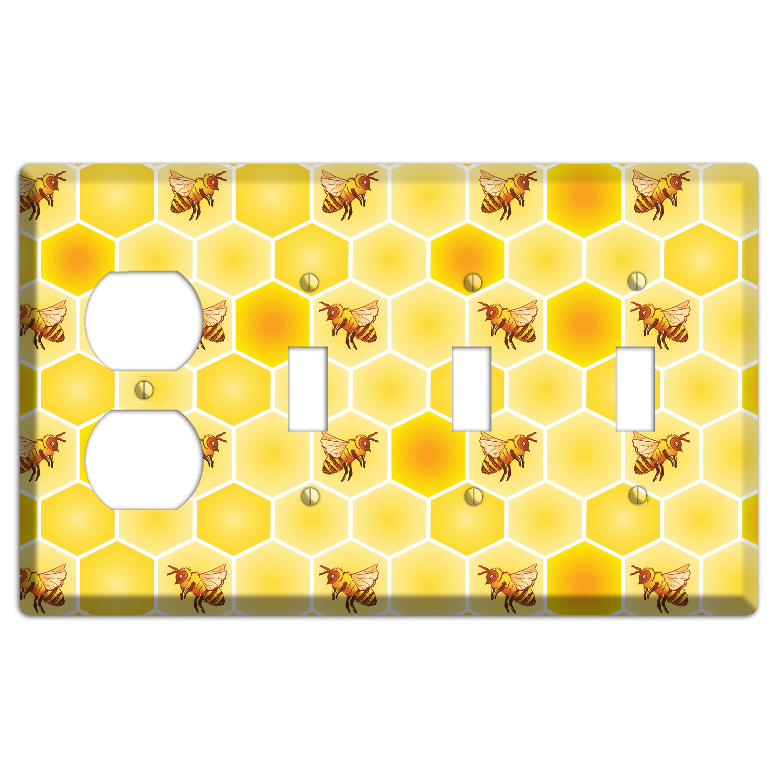 Honeycomb Colony Duplex / 3 Toggle Wallplate