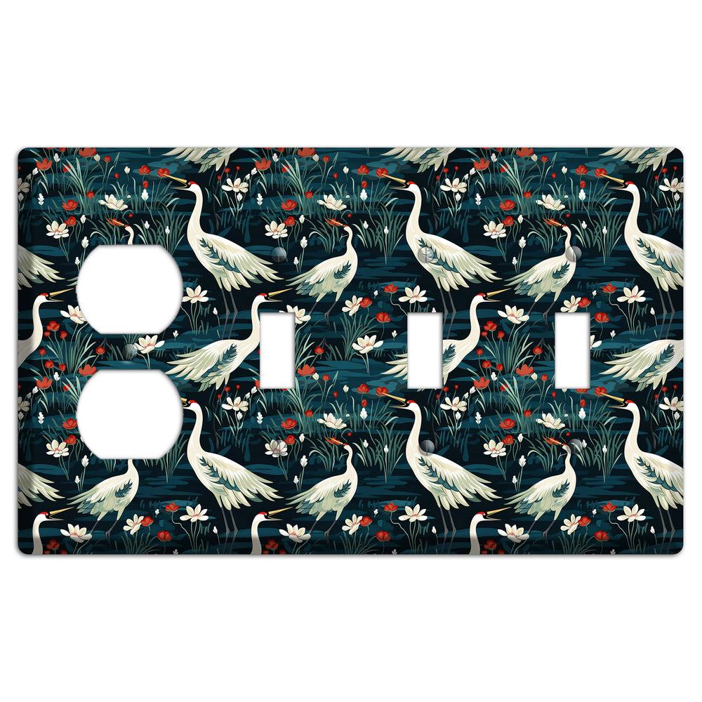 Midnight Lotus Marsh Duplex / 3 Toggle Wallplate