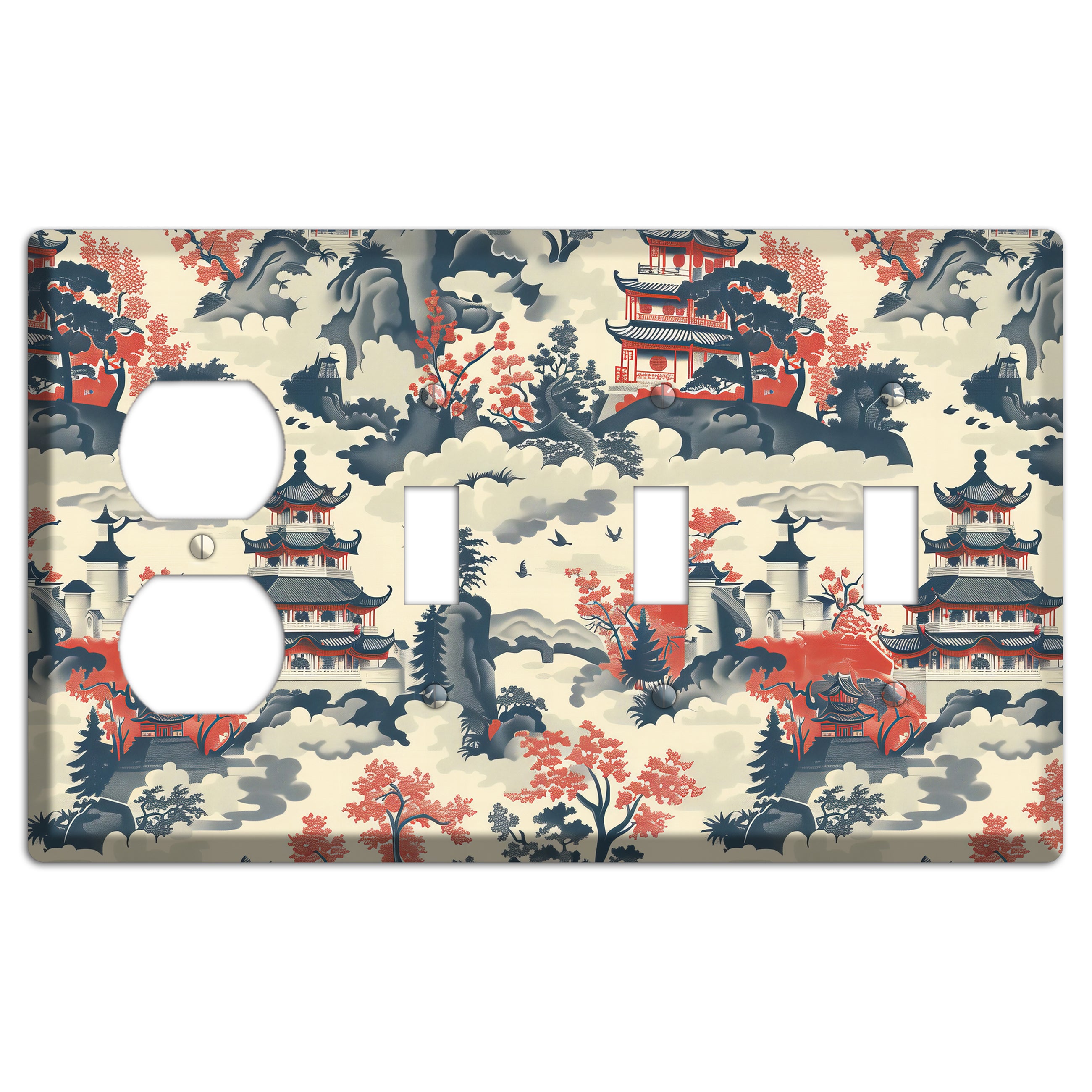 Ink & Ember Pagoda Duplex / 3 Toggle Wallplate