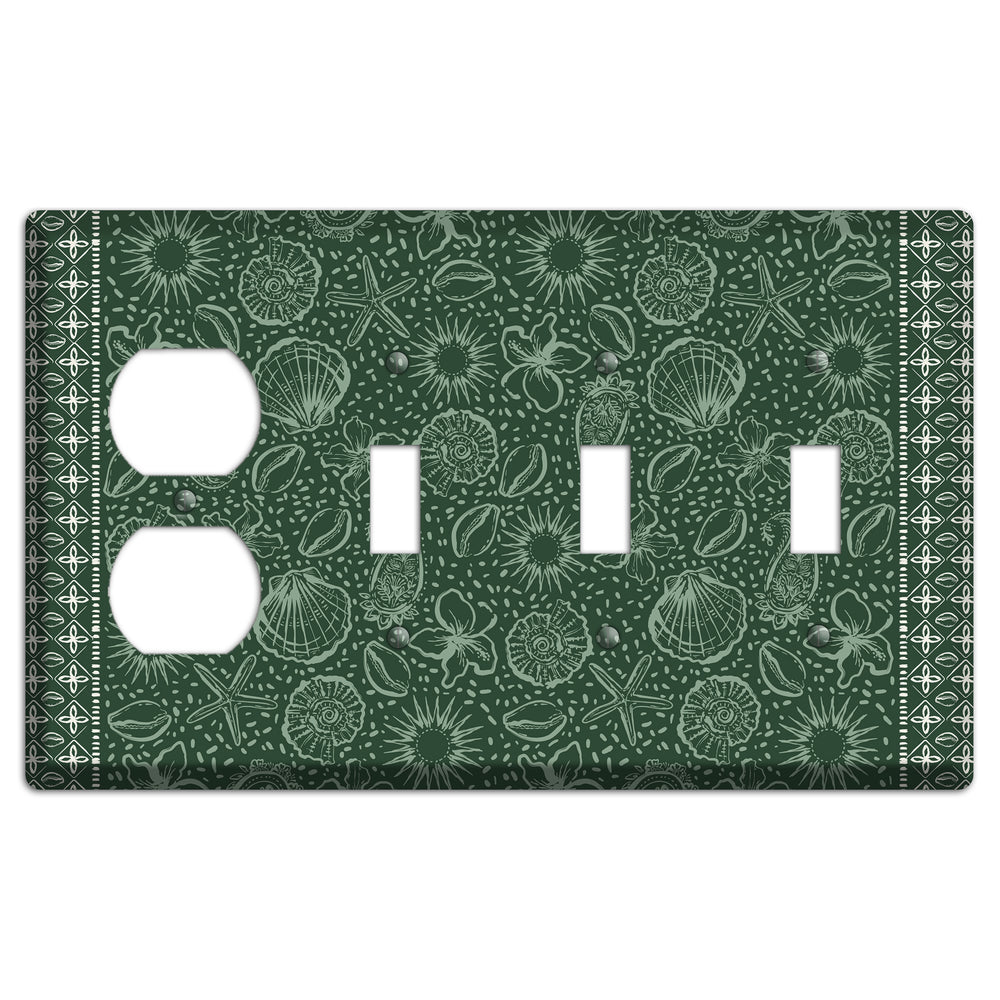 Emerald Tide Reliquary Duplex / 3 Toggle Wallplate