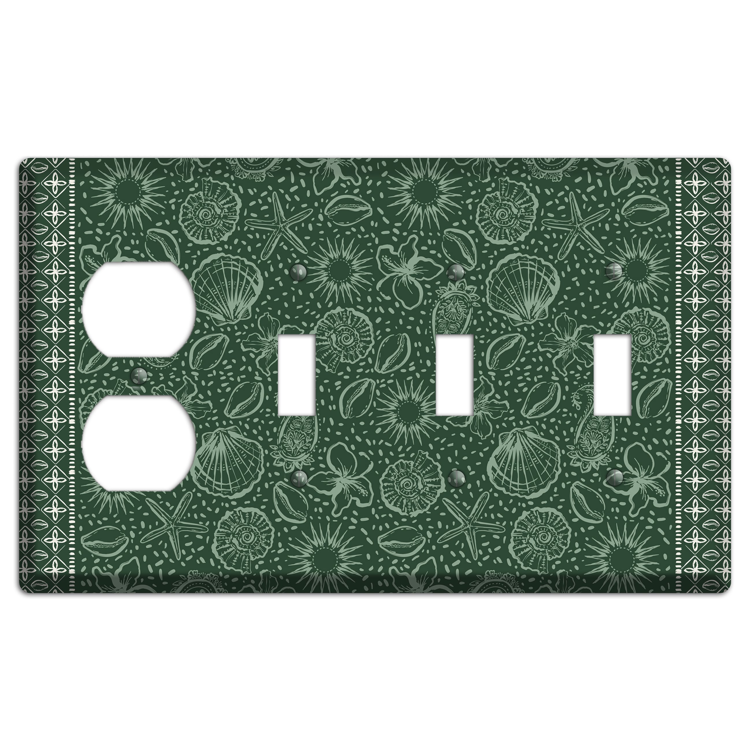 Emerald Tide Reliquary Duplex / 3 Toggle Wallplate