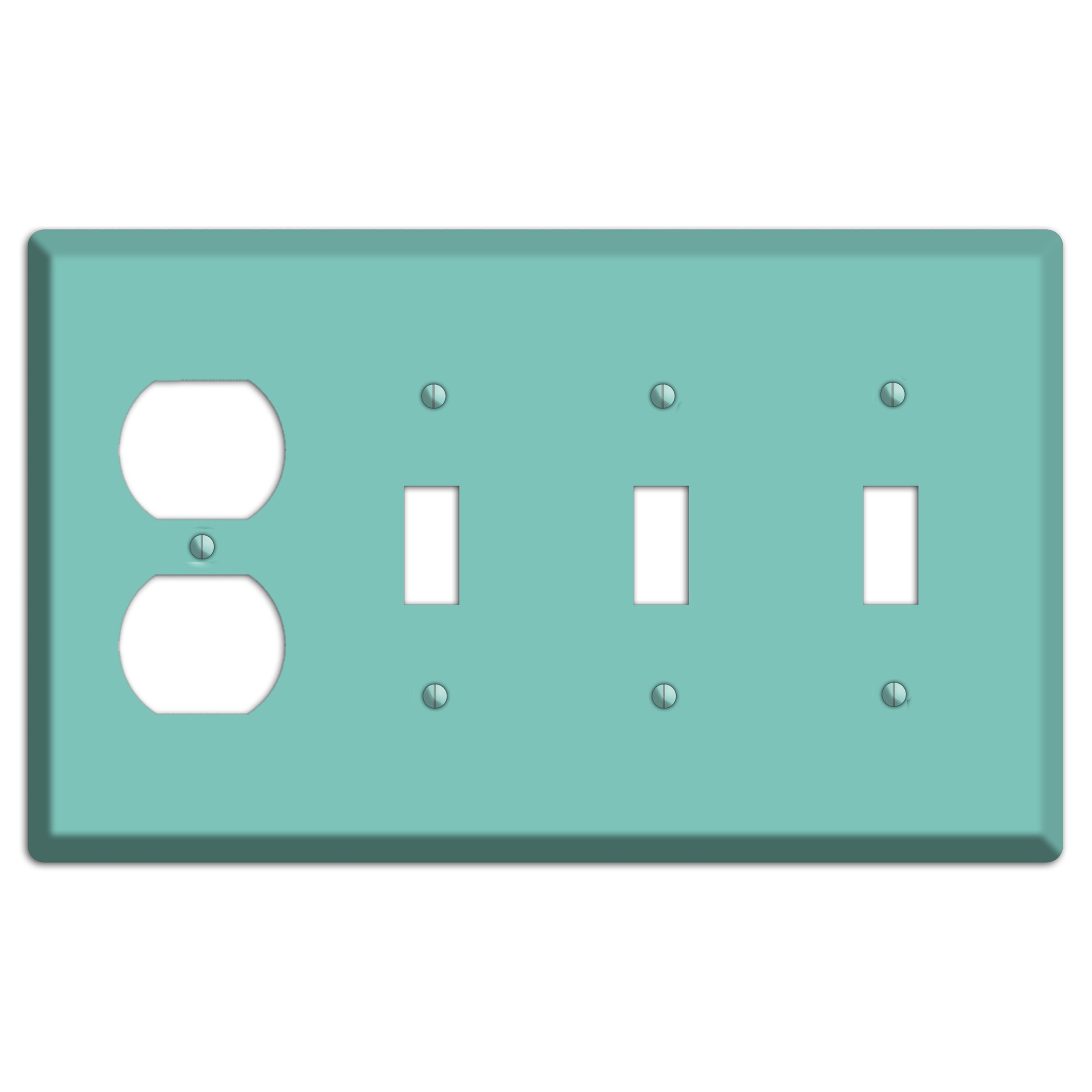 Baxter Seafoam Duplex / 3 Toggle Wallplate