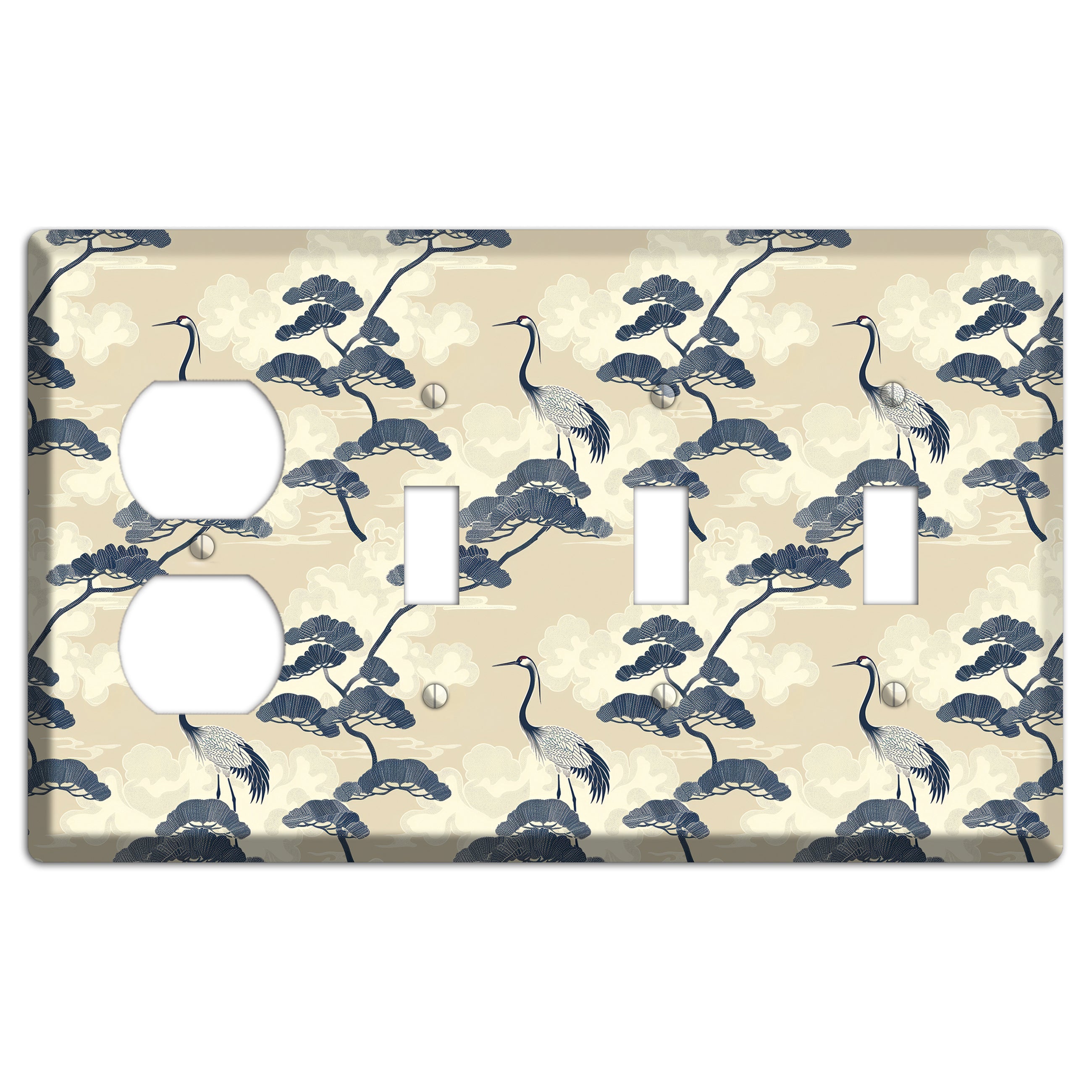 Indigo Pine Serenity Duplex / 3 Toggle Wallplate