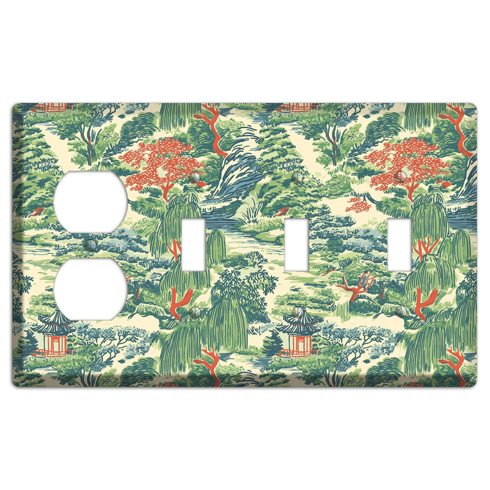 Pavilion & Willow Duplex / 3 Toggle Wallplate