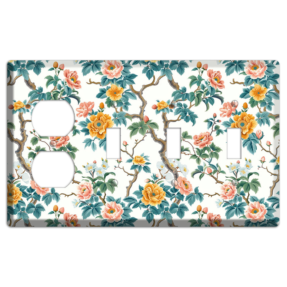 Blossom & Bough Duplex / 3 Toggle Wallplate