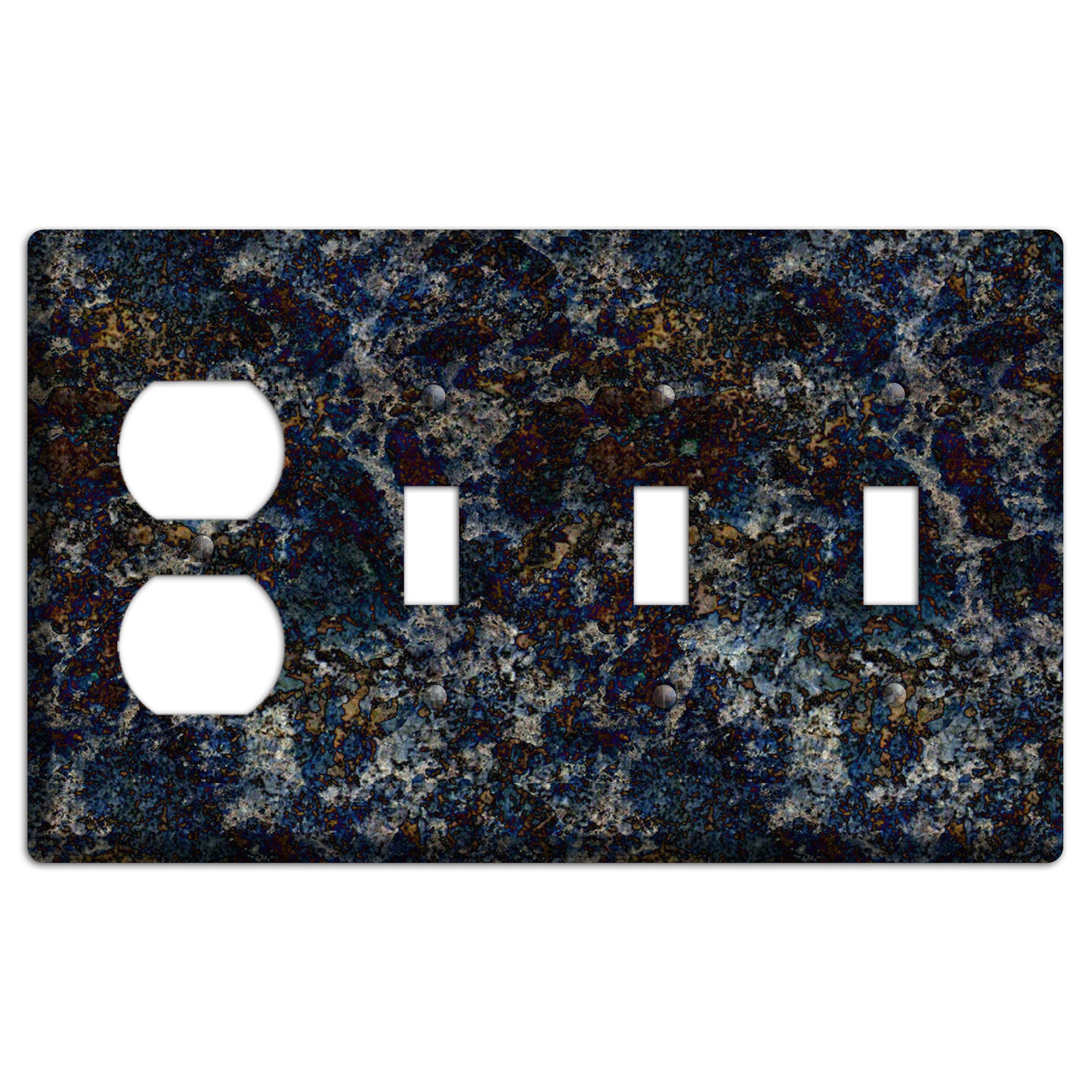 Blue Louise Granite Duplex / 3 Toggle Wallplate