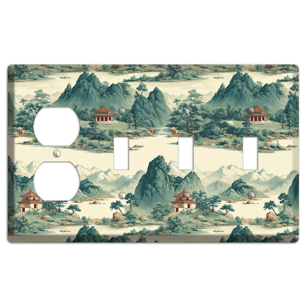 Mist & Pavilion Duplex / 3 Toggle Wallplate