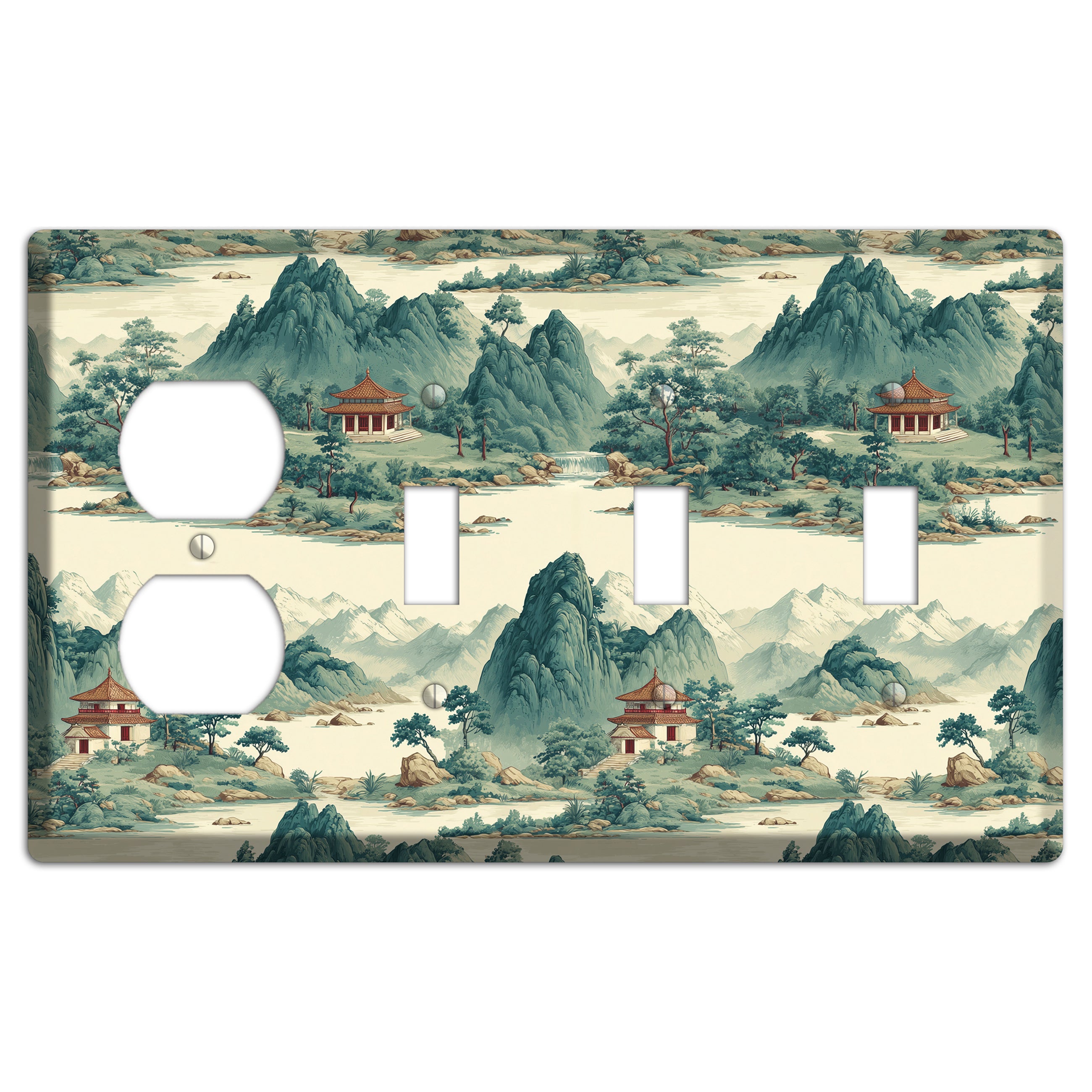 Mist & Pavilion Duplex / 3 Toggle Wallplate