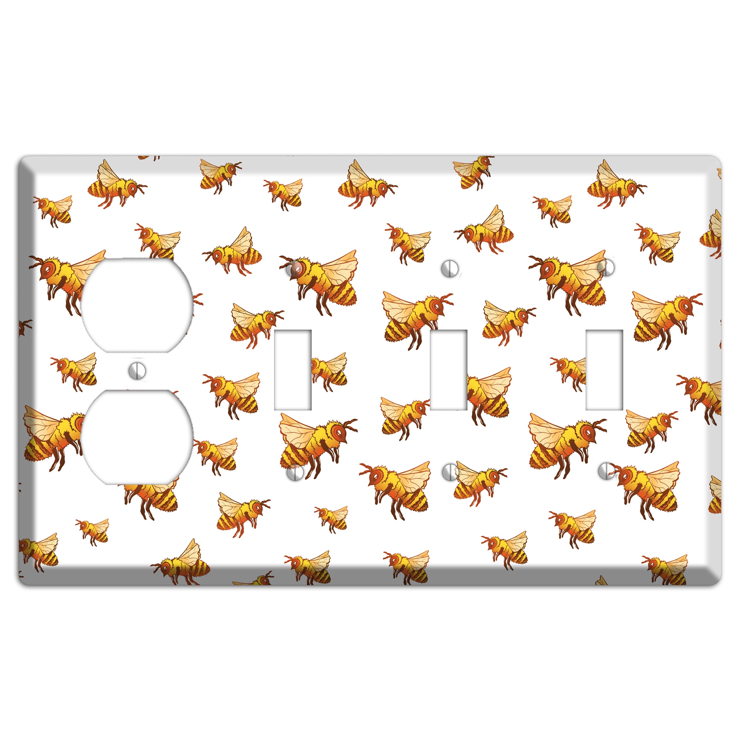 Golden Swarm Dance Duplex / 3 Toggle Wallplate