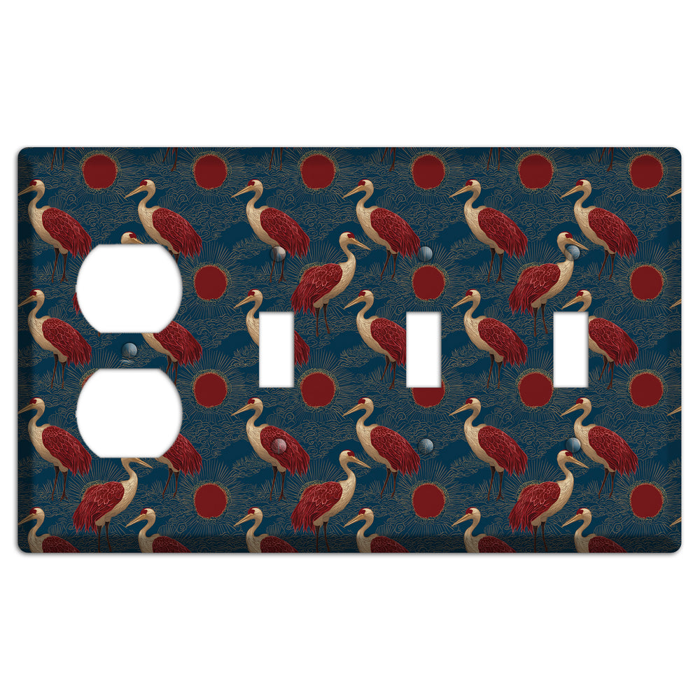 Indigo Sun Vigil Duplex / 3 Toggle Wallplate