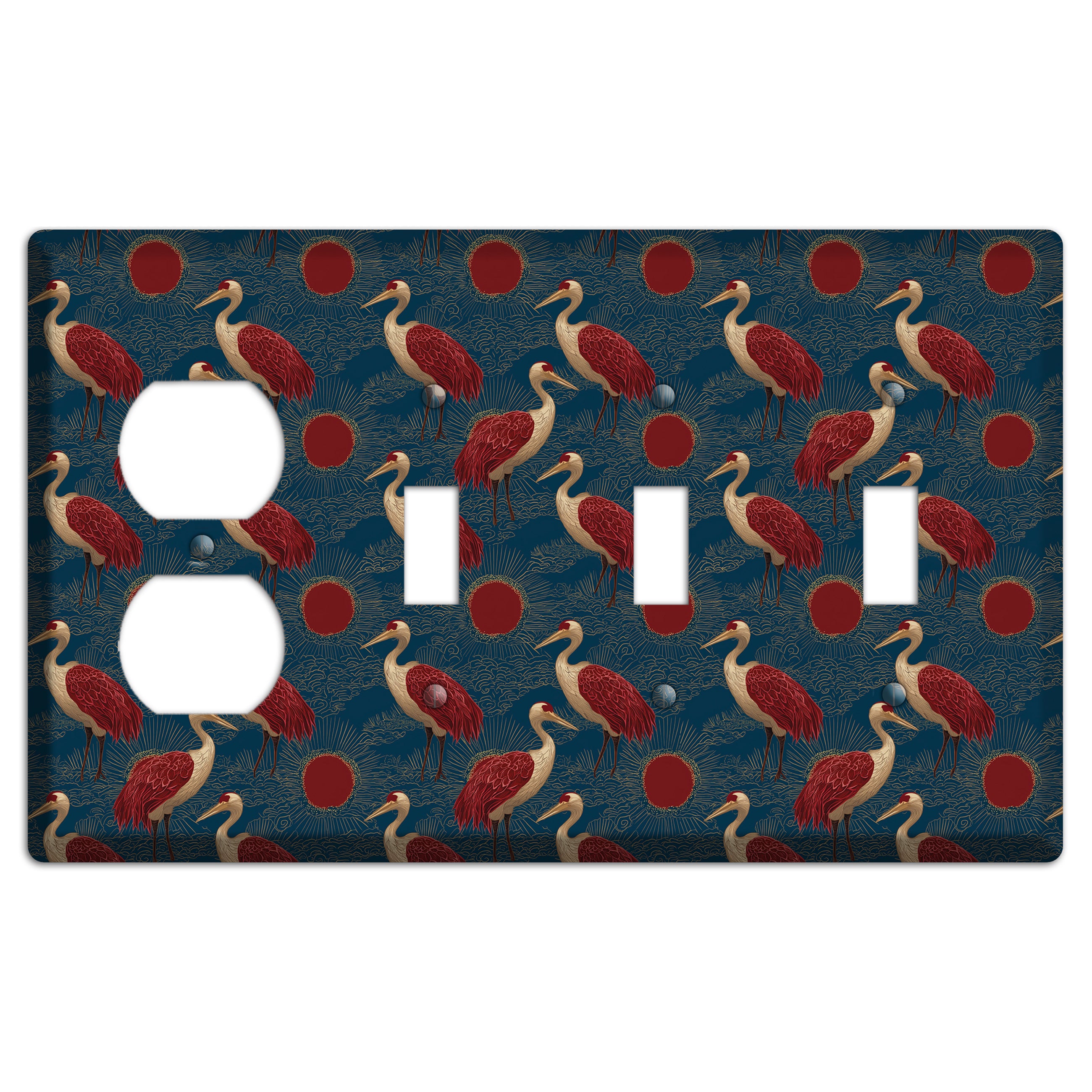 Indigo Sun Vigil Duplex / 3 Toggle Wallplate