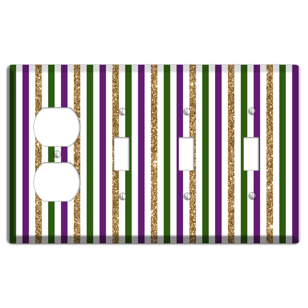 Carnival Stripes: Lumi√®re Duplex / 3 Toggle Wallplate