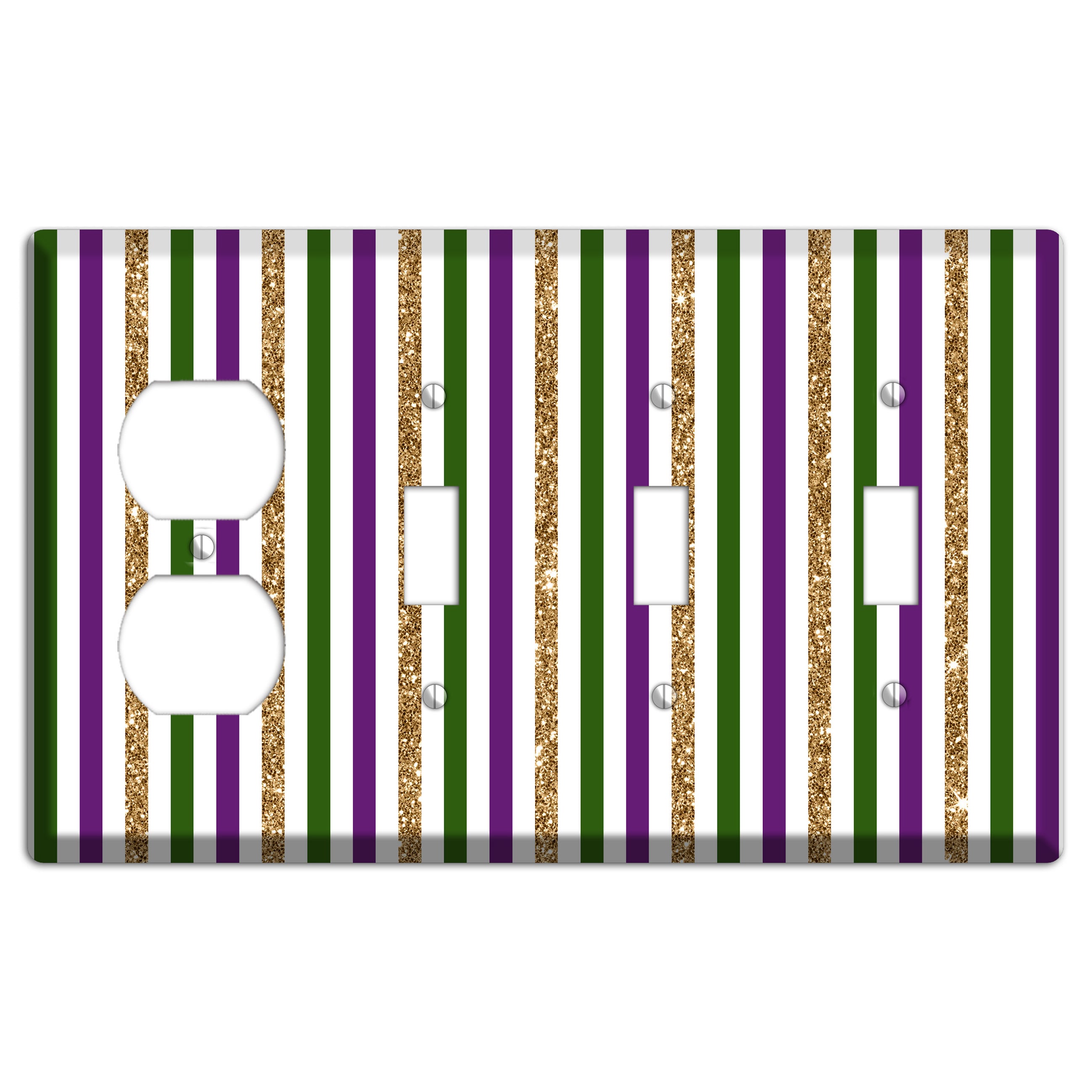 Carnival Stripes: Lumière Duplex / 3 Toggle Wallplate