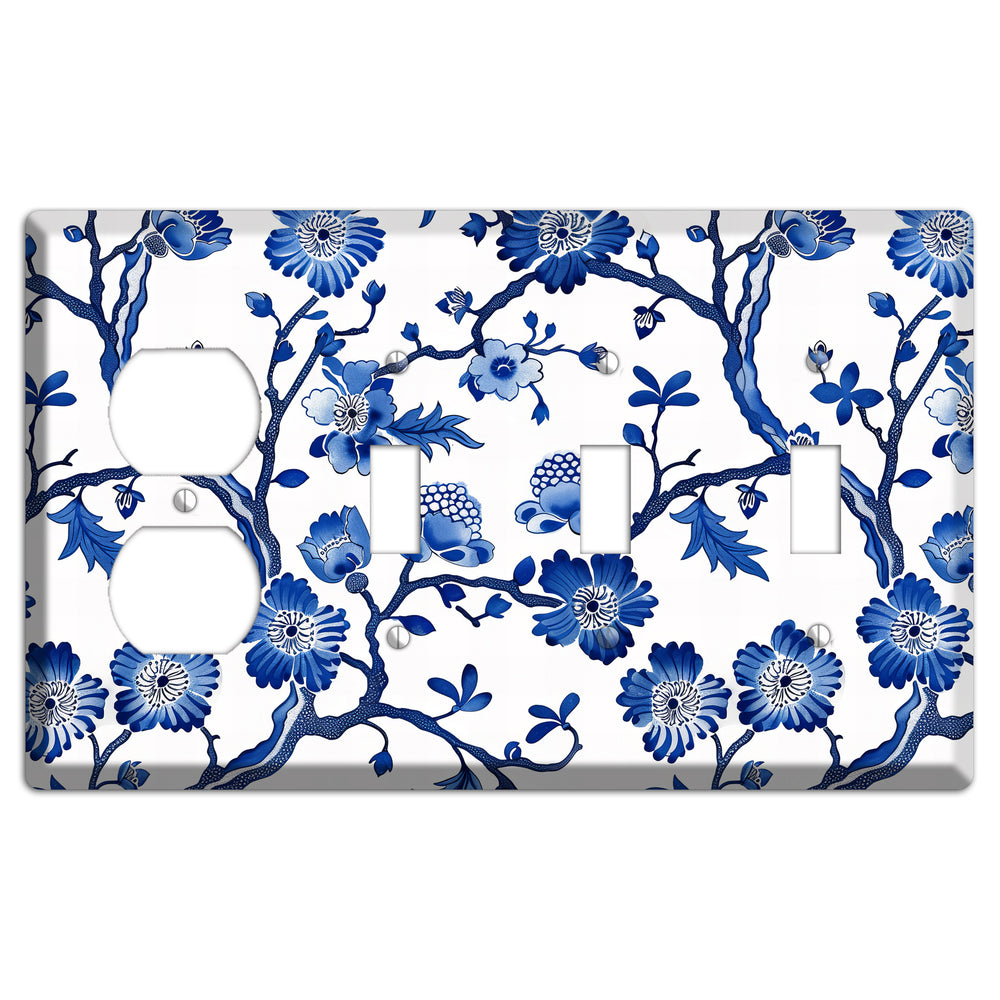 Porcelain Garden Reverie Duplex / 3 Toggle Wallplate