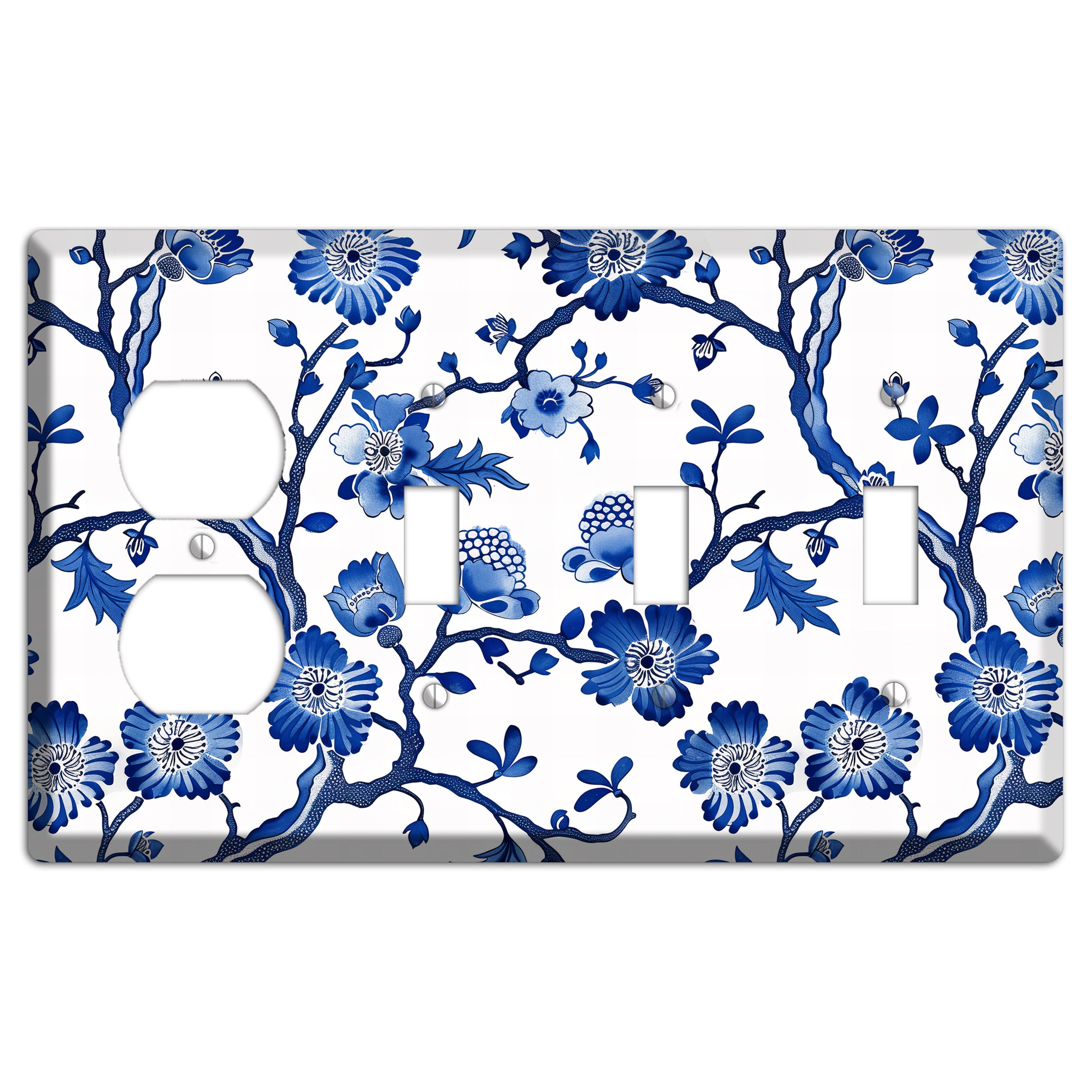 Porcelain Garden Reverie Duplex / 3 Toggle Wallplate
