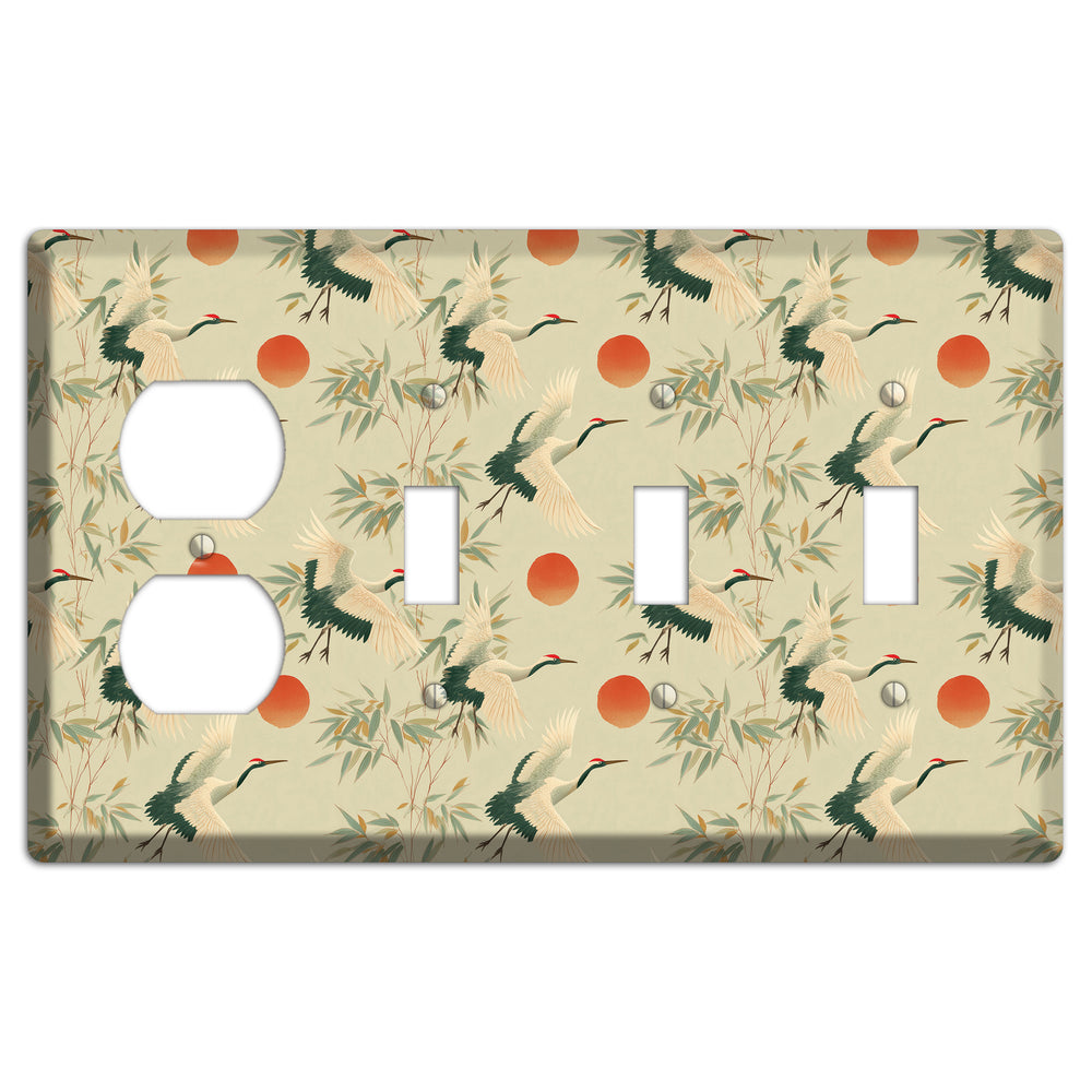Celadon Sun Migration Duplex / 3 Toggle Wallplate