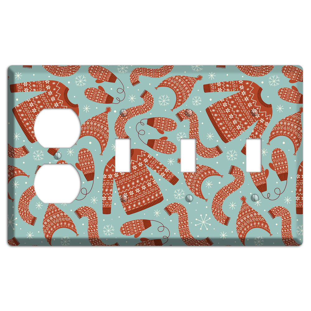 Cozy Knits & Mittens Duplex / 3 Toggle Wallplate