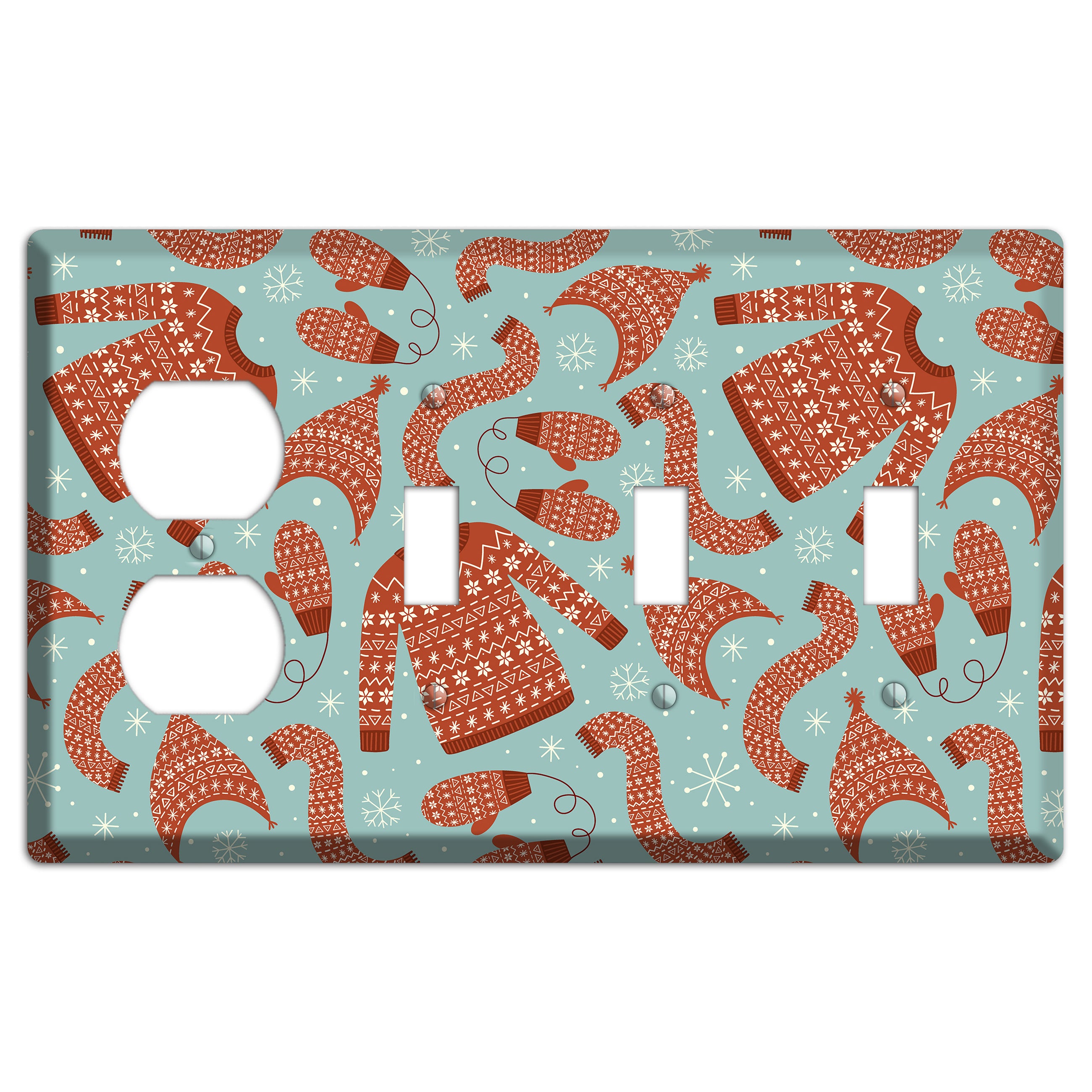 Cozy Knits & Mittens Duplex / 3 Toggle Wallplate