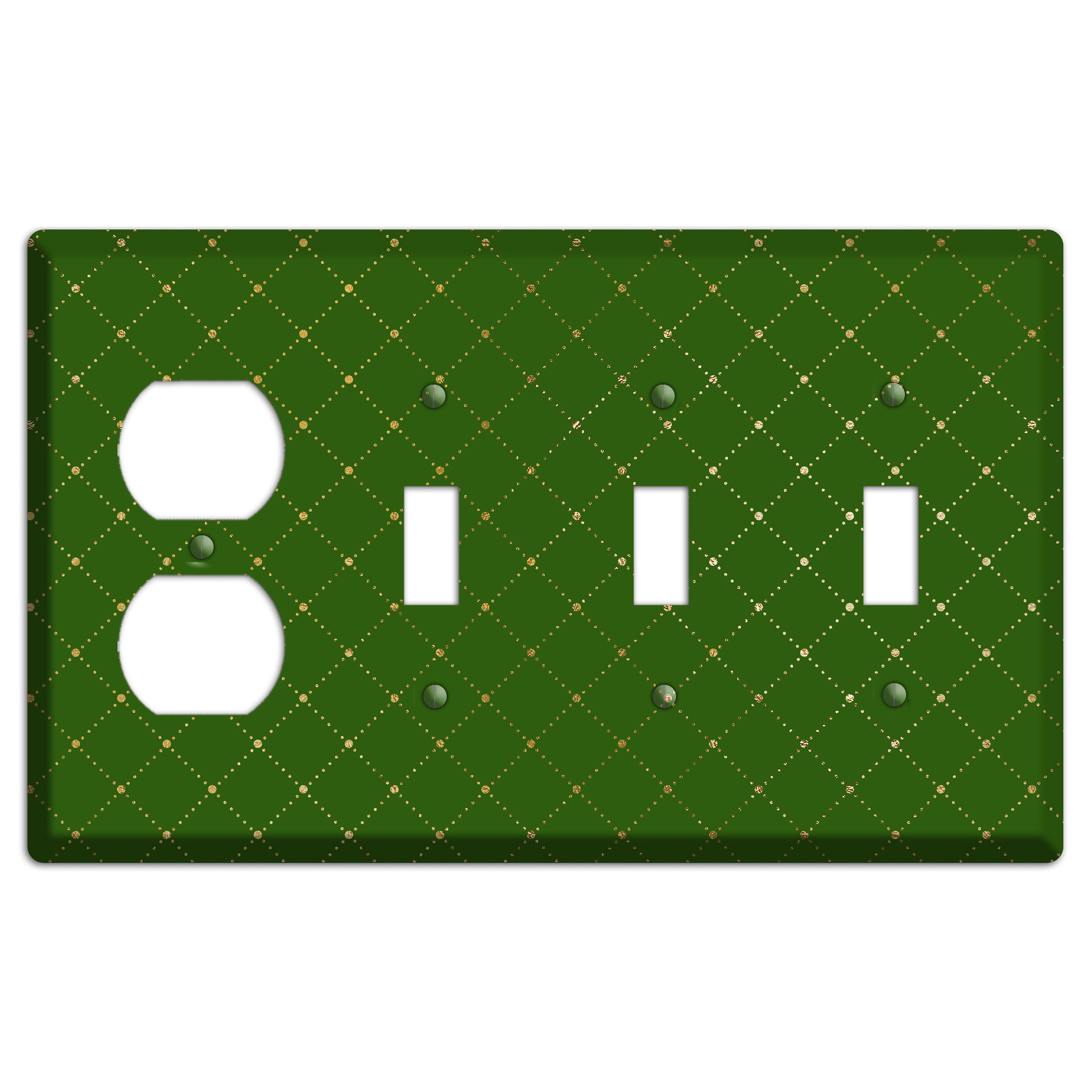 Beaded Lattice Duplex / 3 Toggle Wallplate