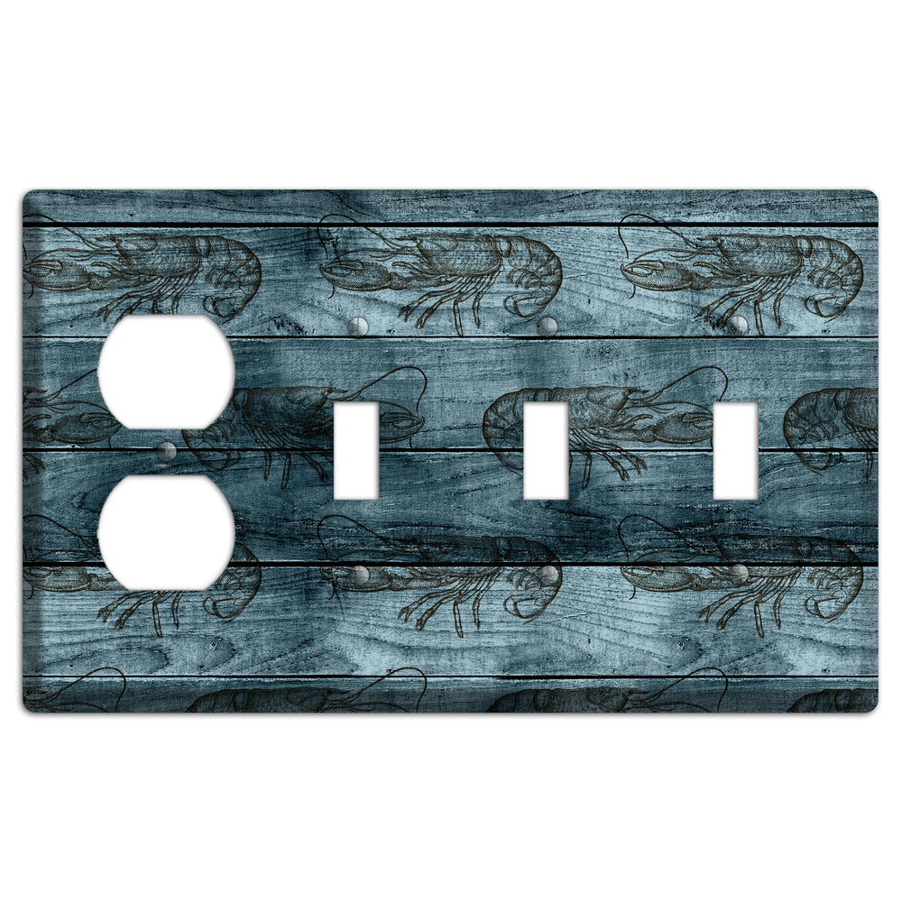 Lobster Ledger Duplex / 3 Toggle Wallplate