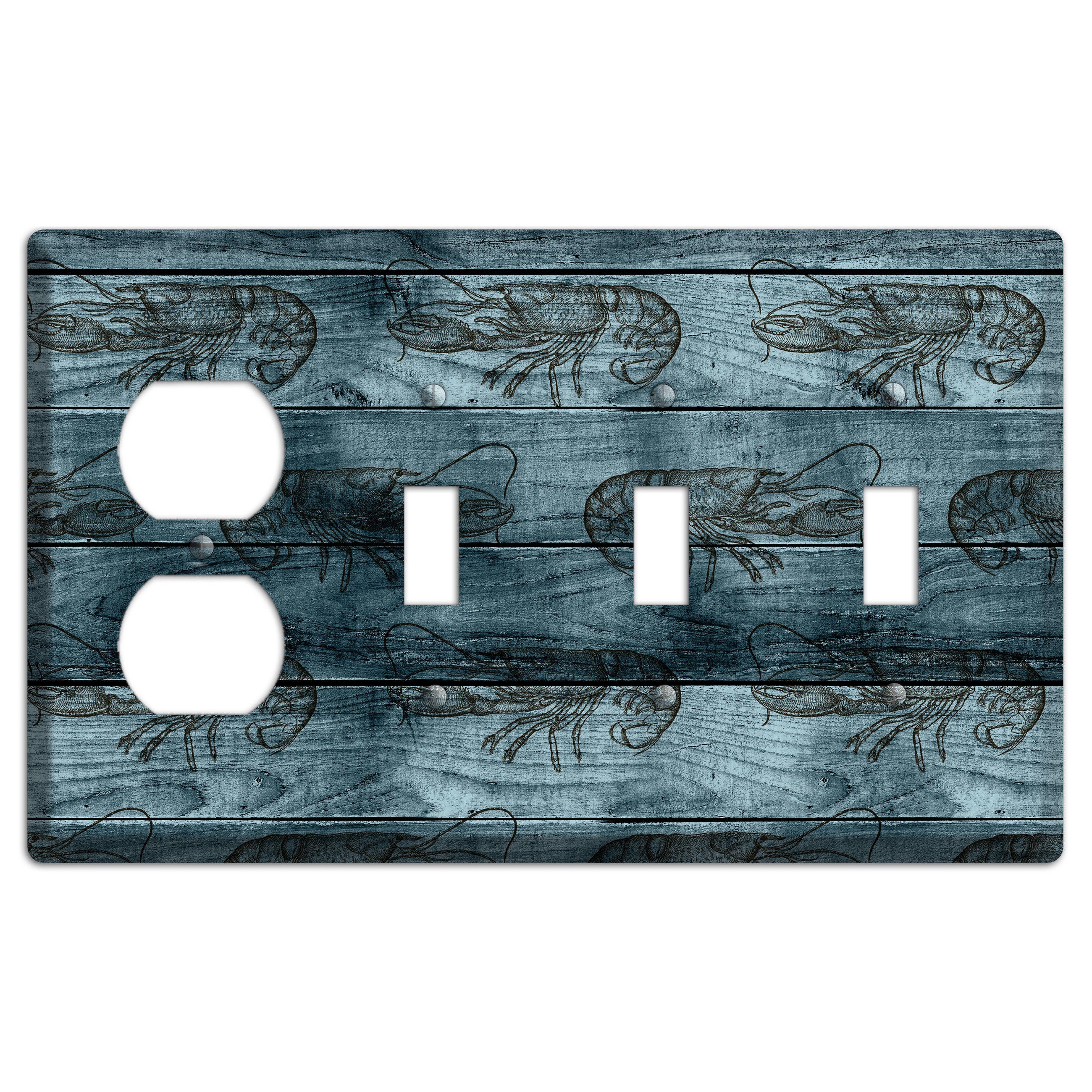 Lobster Ledger Duplex / 3 Toggle Wallplate