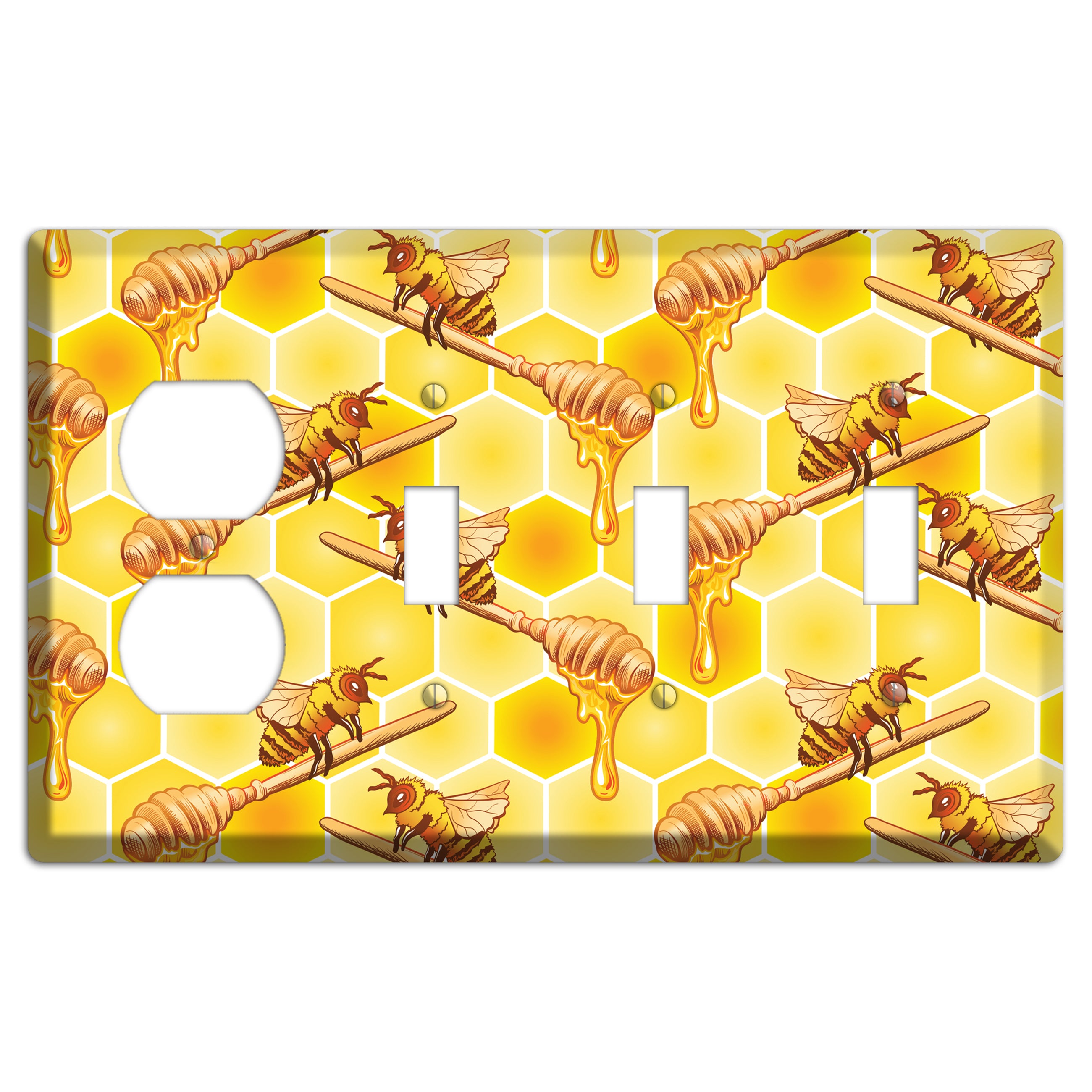 Honeyed Vigil Duplex / 3 Toggle Wallplate