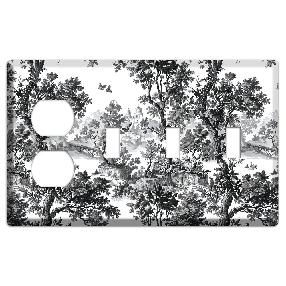 Woodland Chapel Mist Duplex / 3 Toggle Wallplate