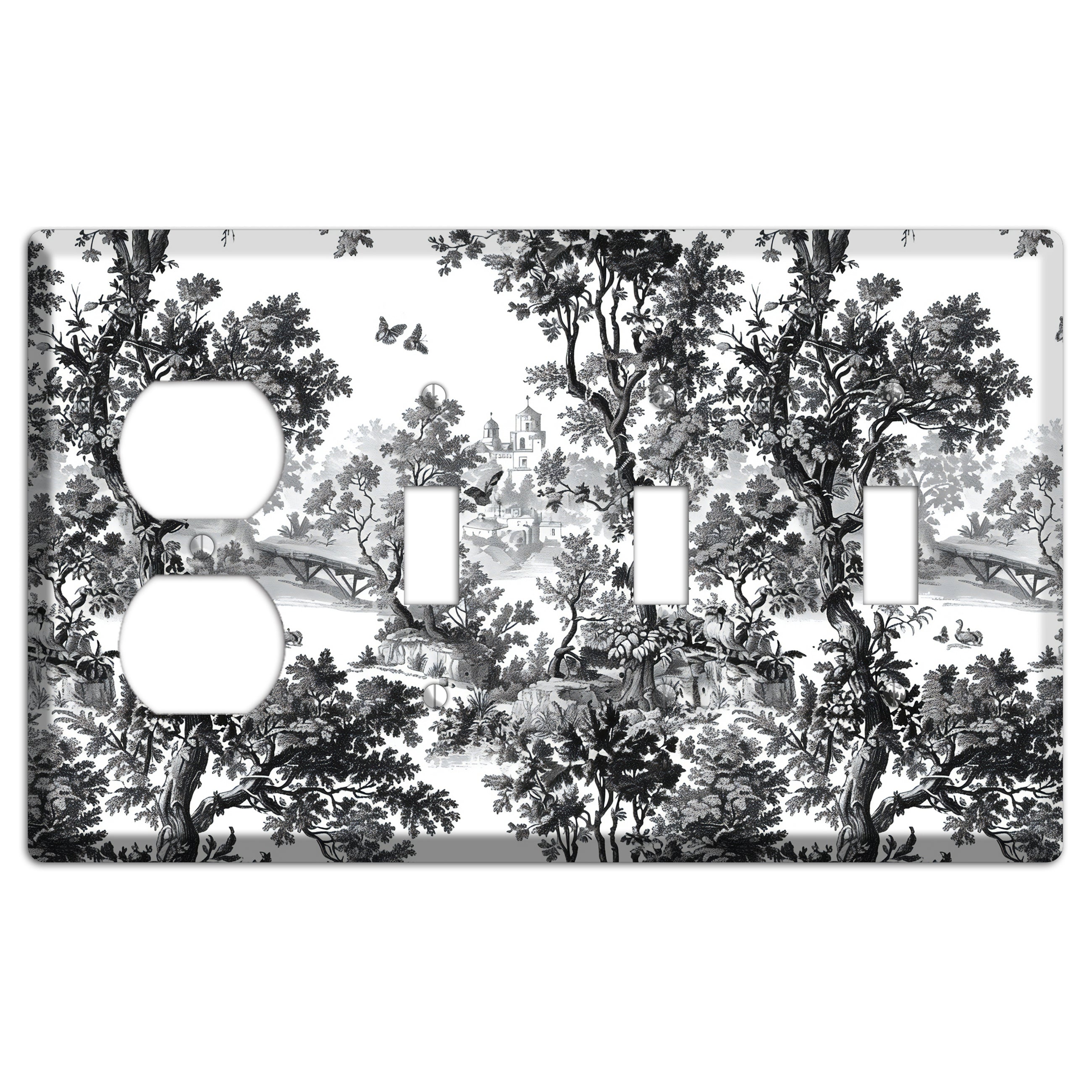 Woodland Chapel Mist Duplex / 3 Toggle Wallplate