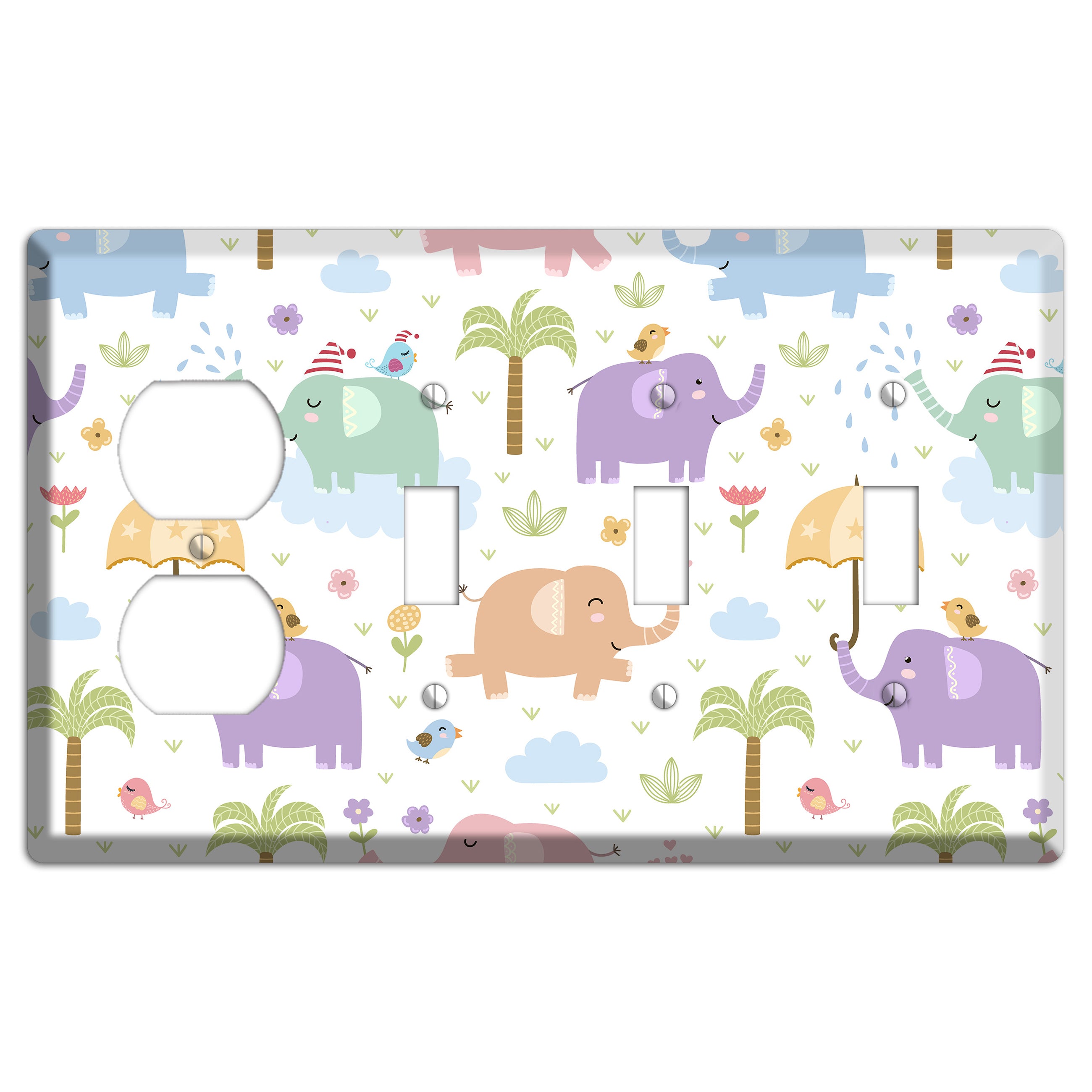 Elephant Dreams Duplex / 3 Toggle Wallplate