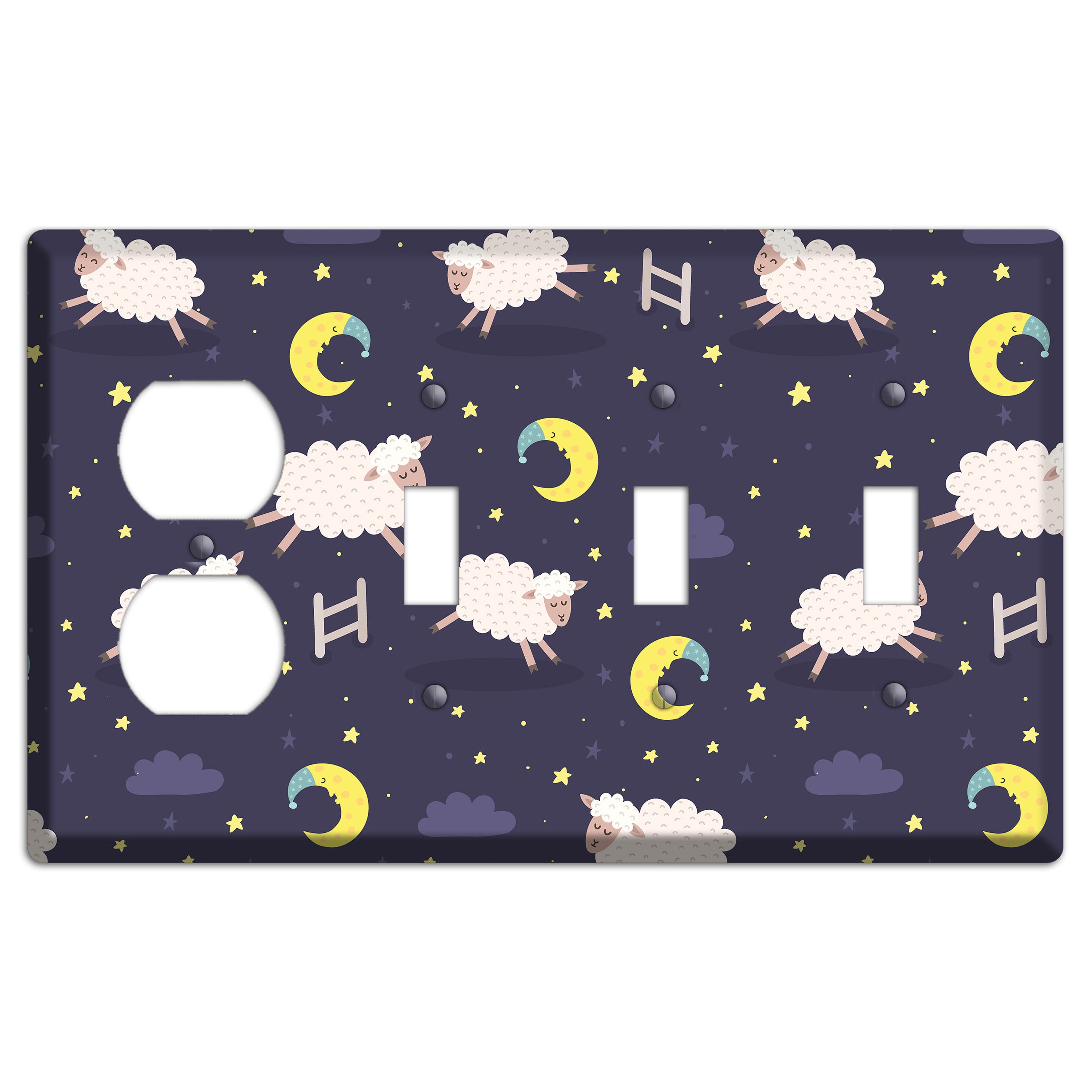 Counting Sheep Duplex / 3 Toggle Wallplate