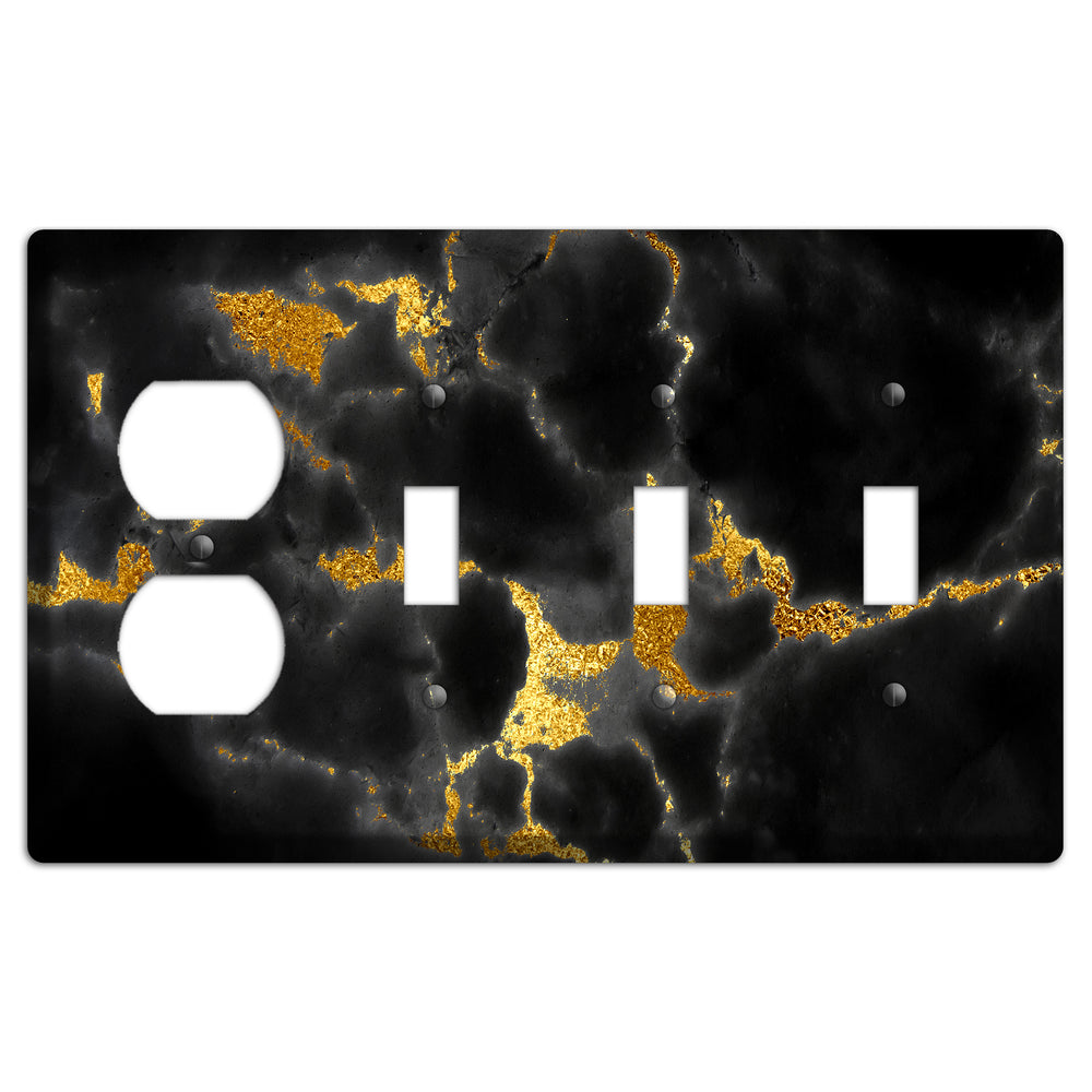 Equator Marble Duplex / 3 Toggle Wallplate