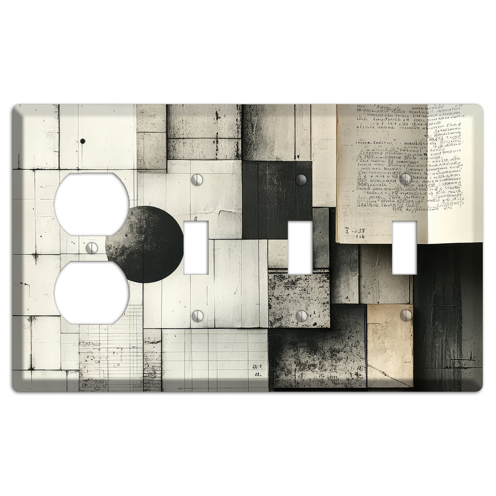 Ledger & Void Duplex / 3 Toggle Wallplate