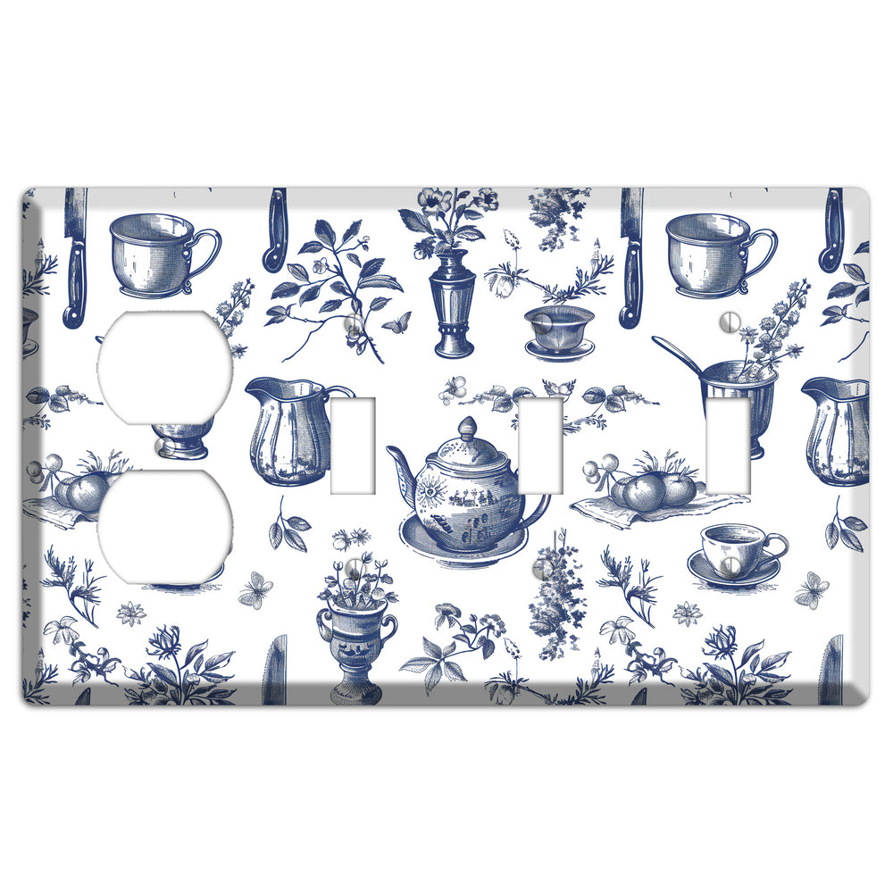 Pantry & Petal Duplex / 3 Toggle Wallplate
