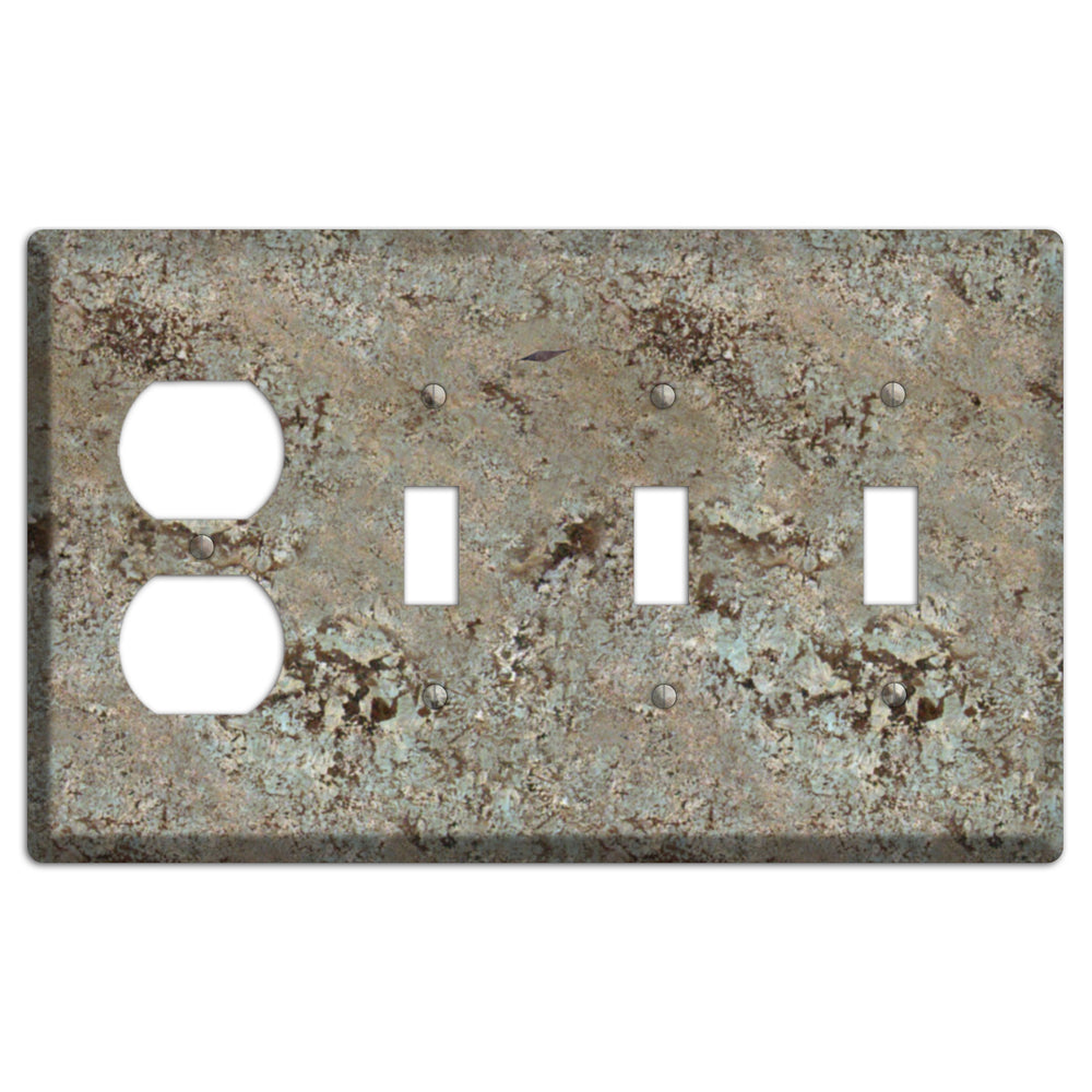 Delicatus White Granite Duplex / 3 Toggle Wallplate