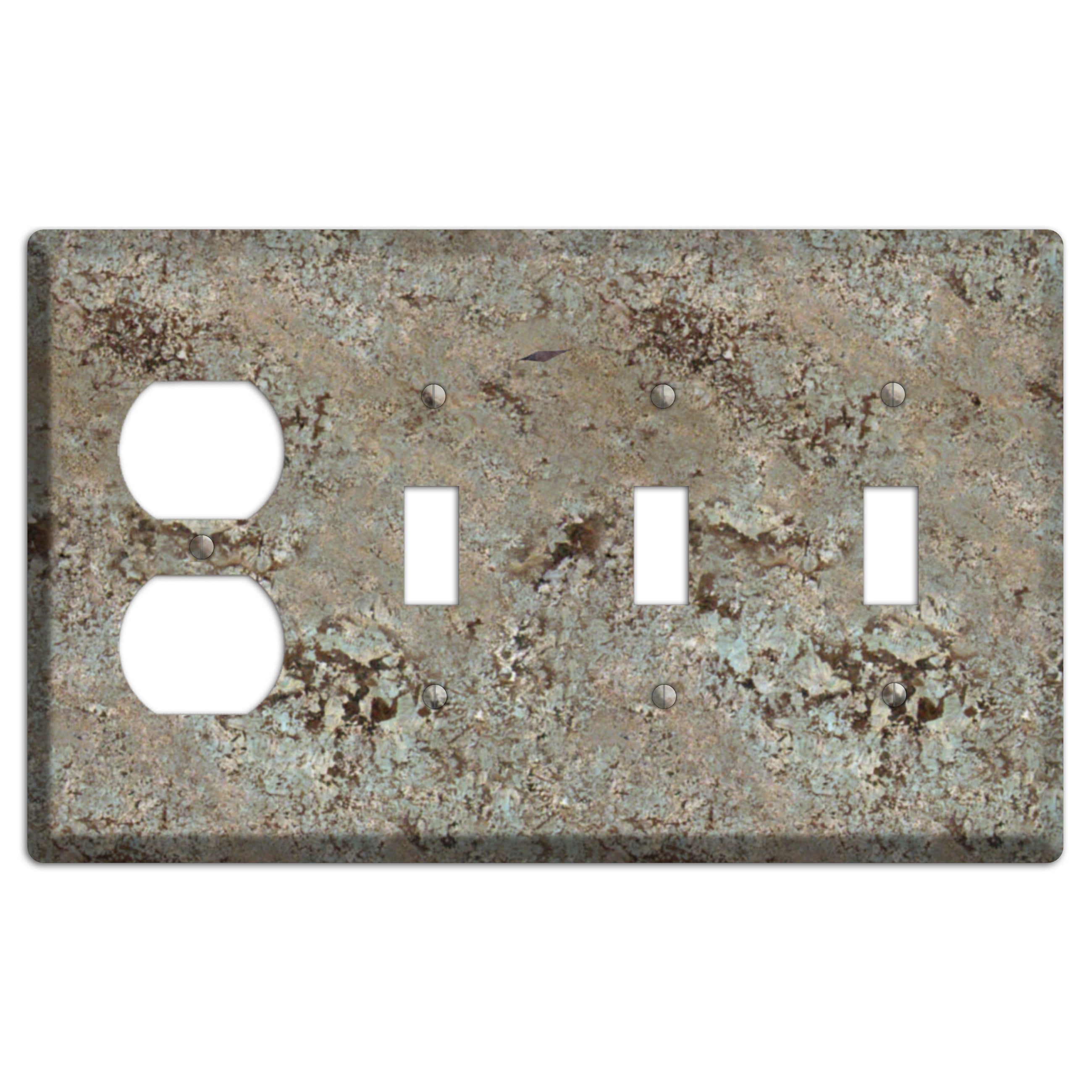 Delicatus White Granite Duplex / 3 Toggle Wallplate