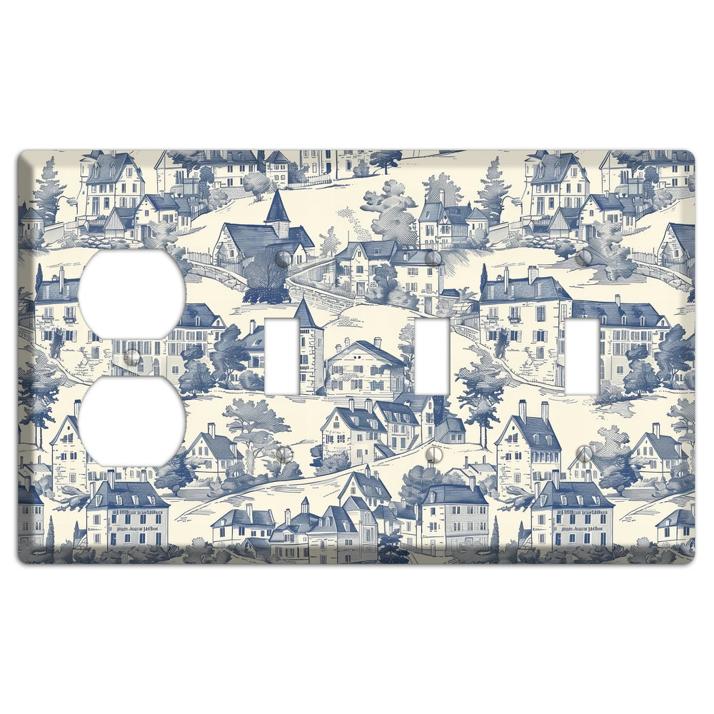 Village Chronicle Duplex / 3 Toggle Wallplate