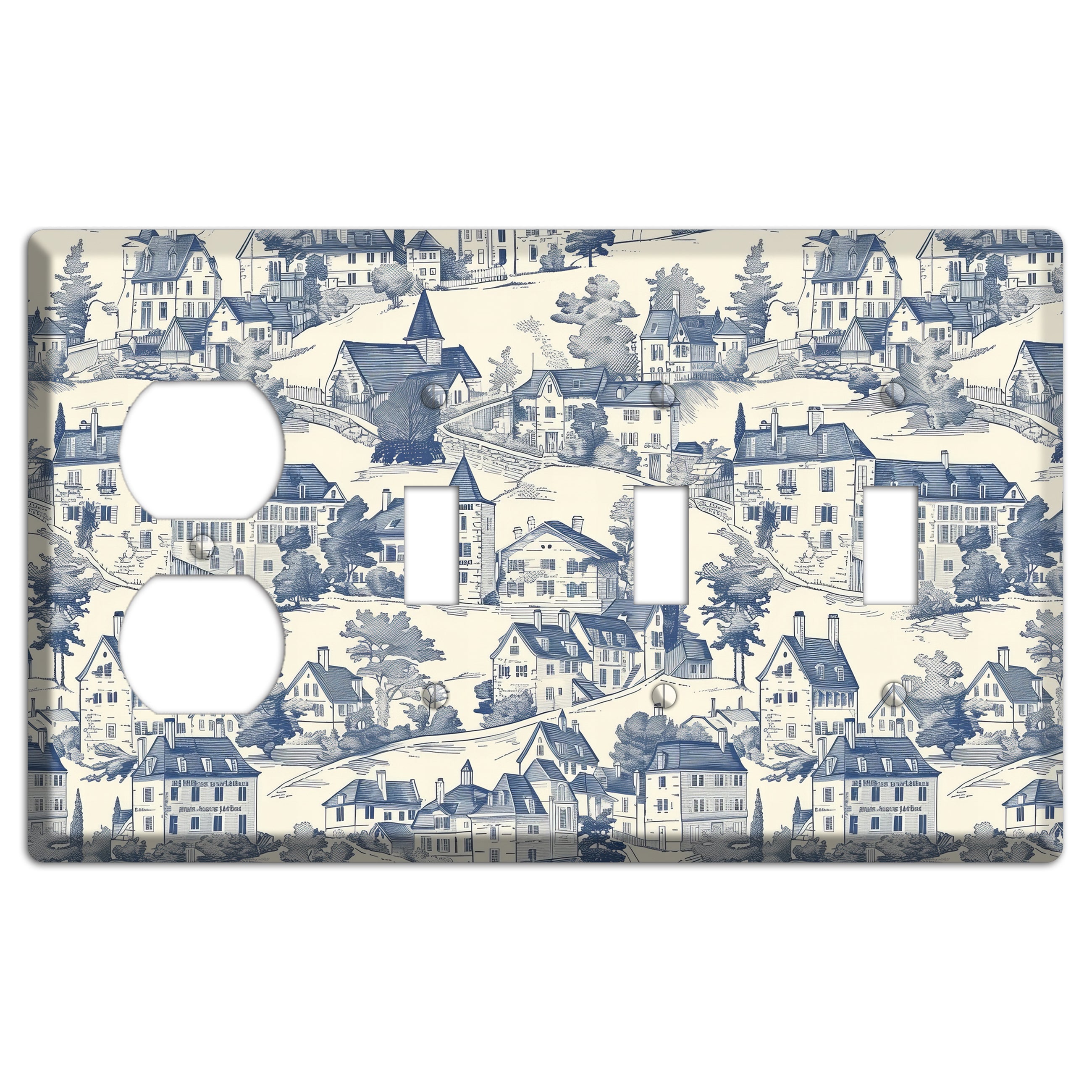 Village Chronicle Duplex / 3 Toggle Wallplate