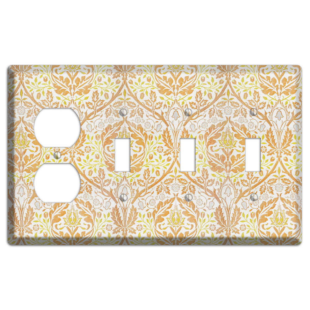 Citrus Tapestry Duplex / 3 Toggle Wallplate