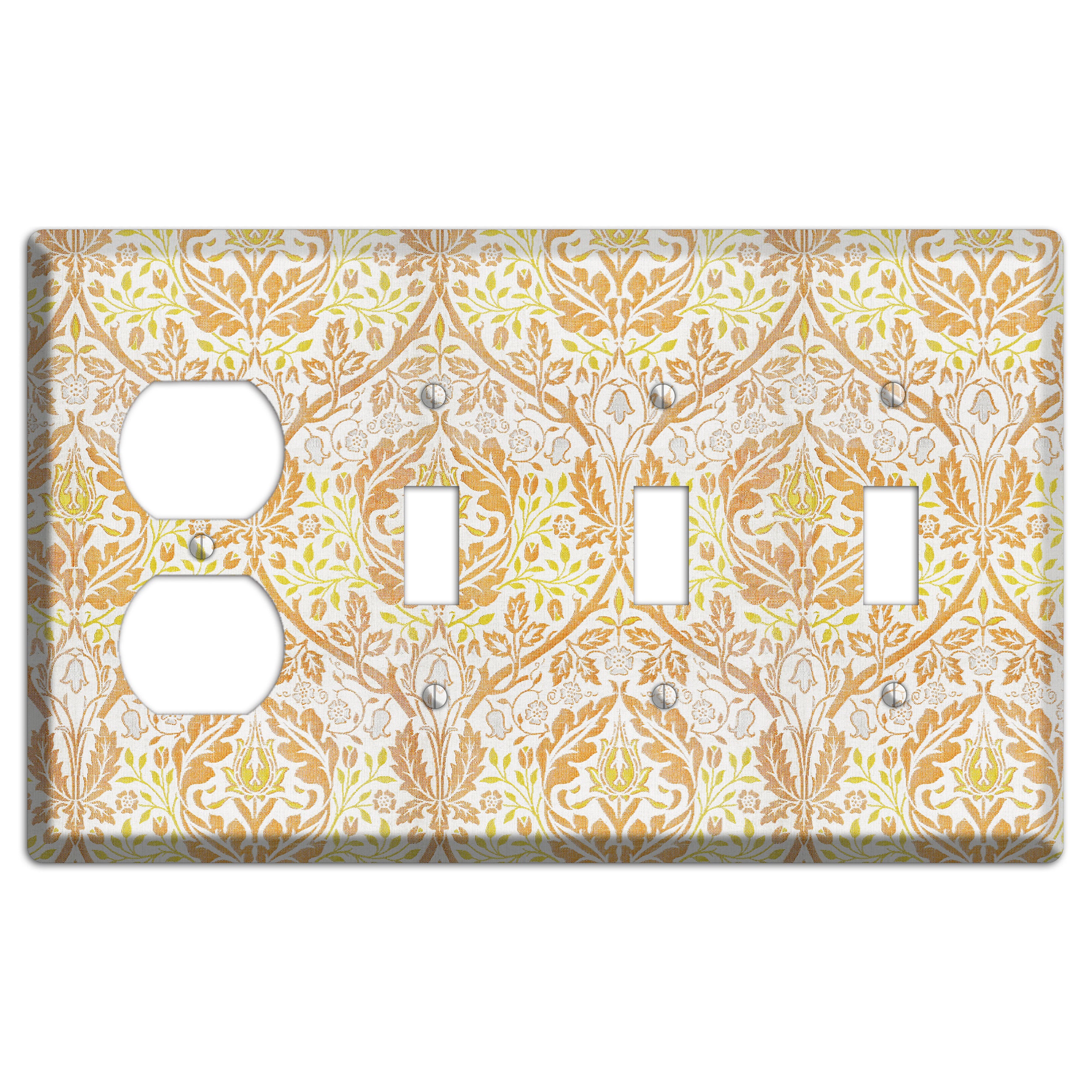 Citrus Tapestry Duplex / 3 Toggle Wallplate