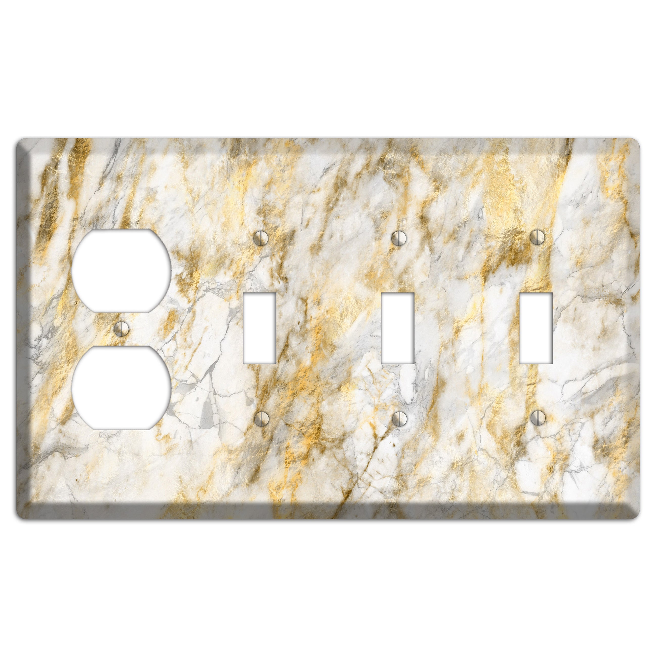 Marigold Marble Duplex / 3 Toggle Wallplate