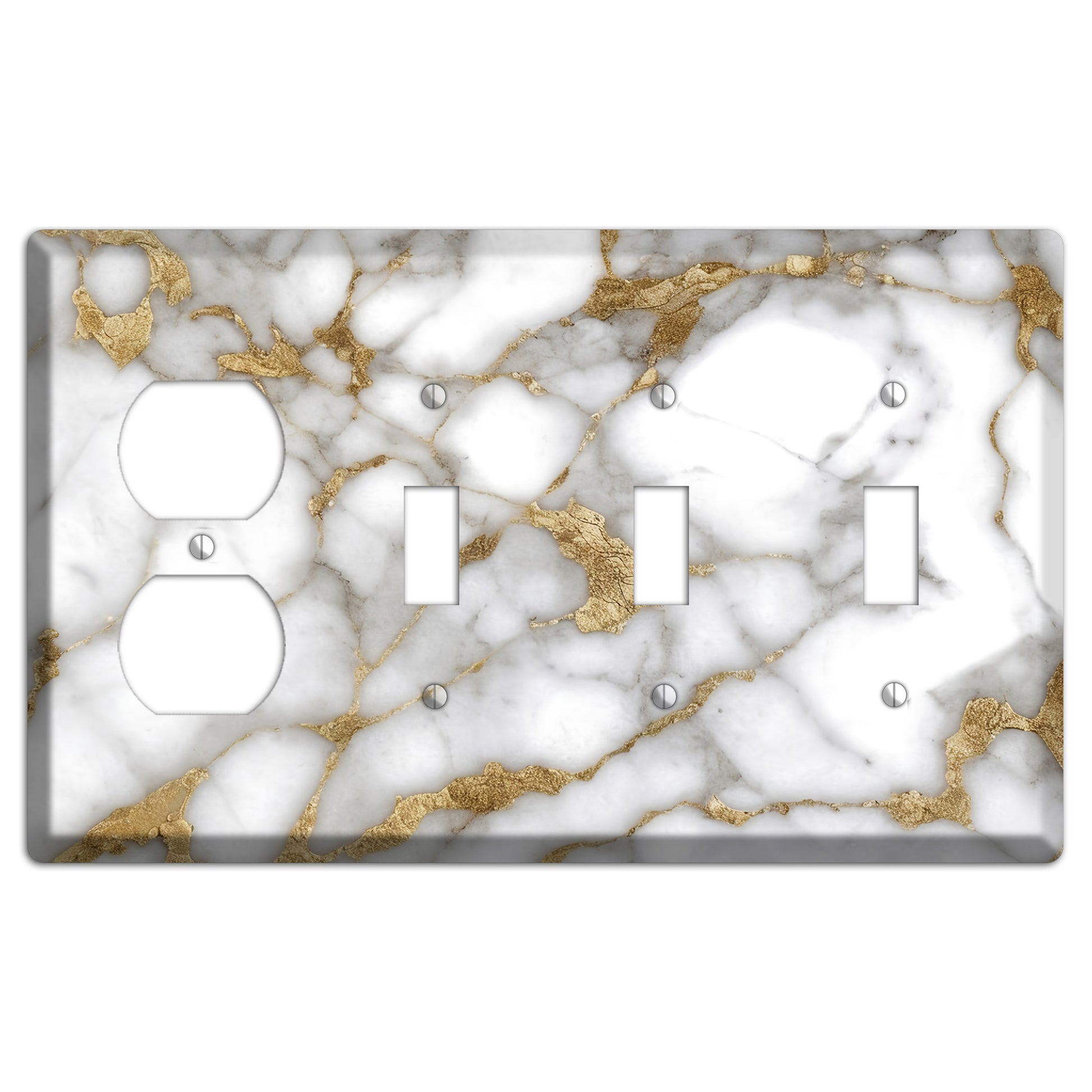 Twine Marble Duplex / 3 Toggle Wallplate