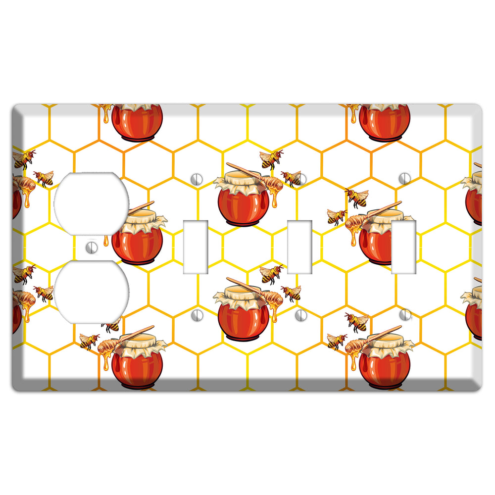 Honeypot & Hive Duplex / 3 Toggle Wallplate