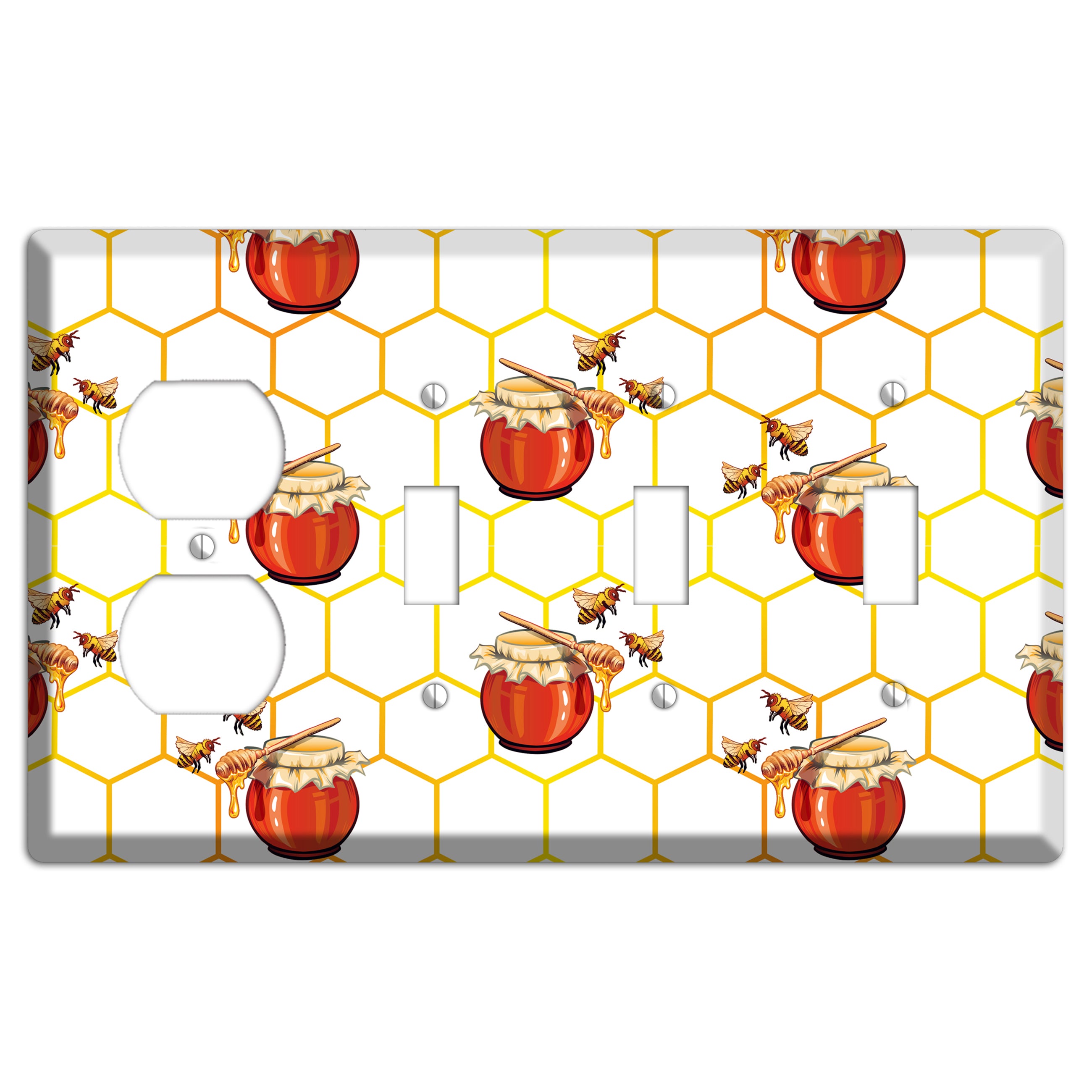 Honeypot & Hive Duplex / 3 Toggle Wallplate