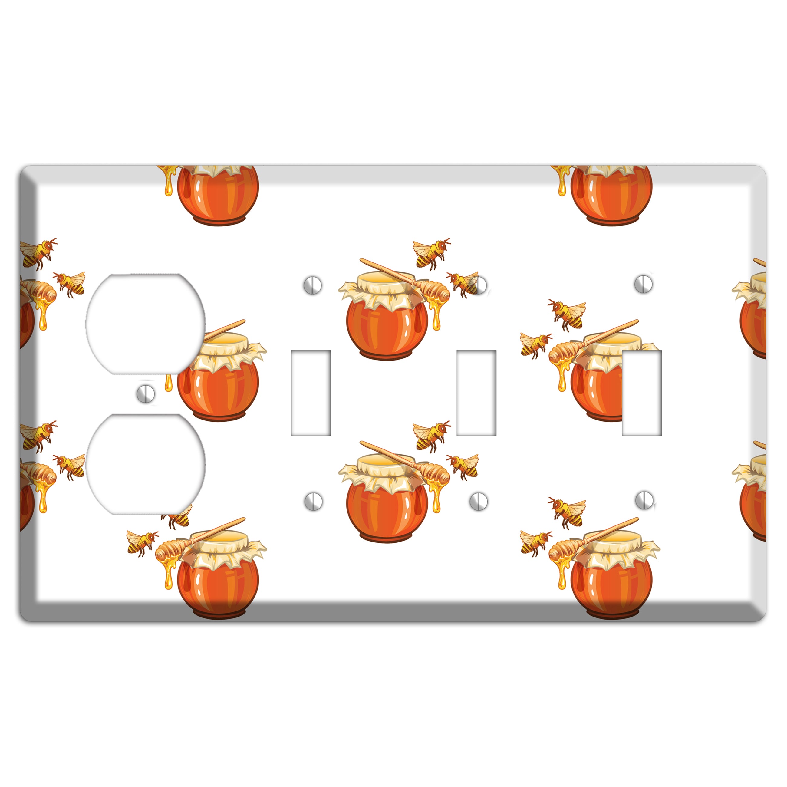 Honey & Hive Duplex / 3 Toggle Wallplate