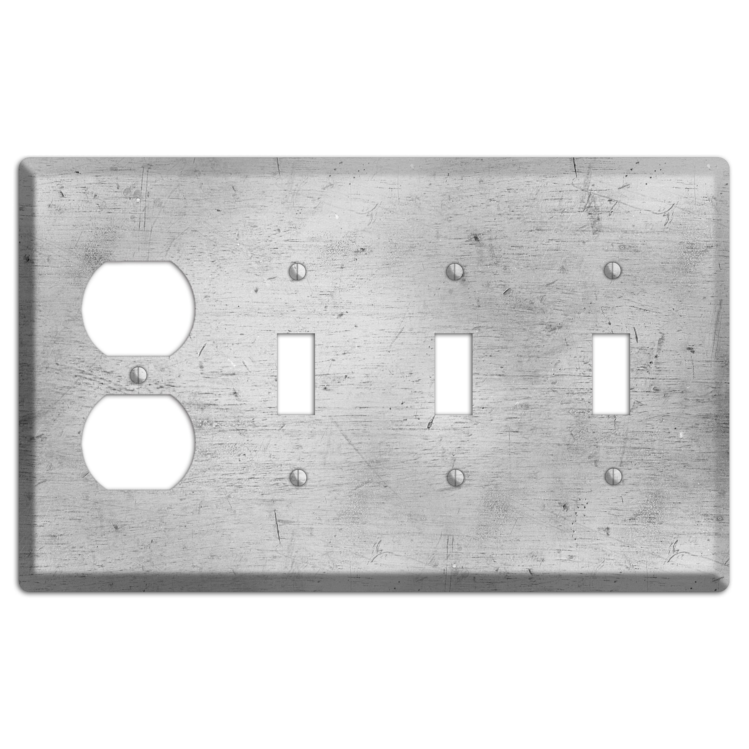 Silver Deck Duplex / 3 Toggle Wallplate