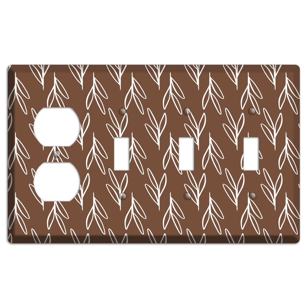 Wheat & Shadow Duplex / 3 Toggle Wallplate