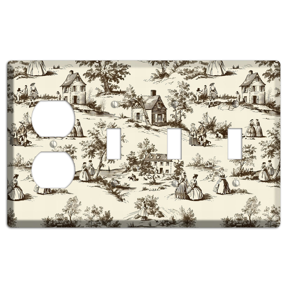 Country Promenade Duplex / 3 Toggle Wallplate